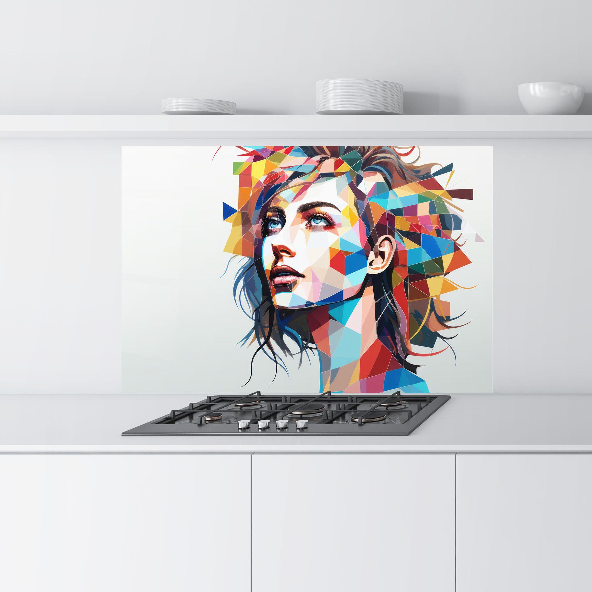 Küchenrückwand Glas Geometric Shapes Hair mockup 9