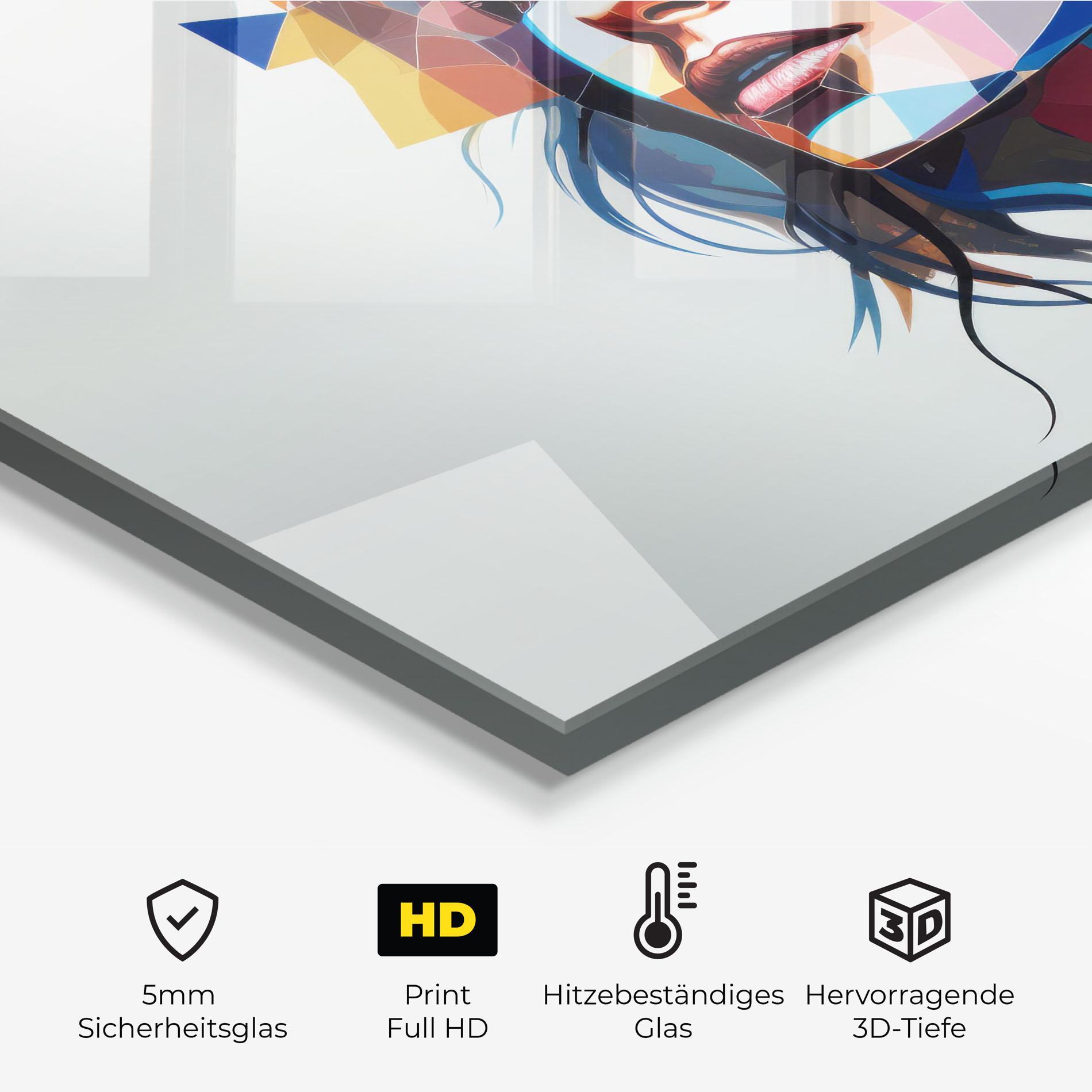 Küchenrückwand Glas Geometric Shapes Hair mockup 2