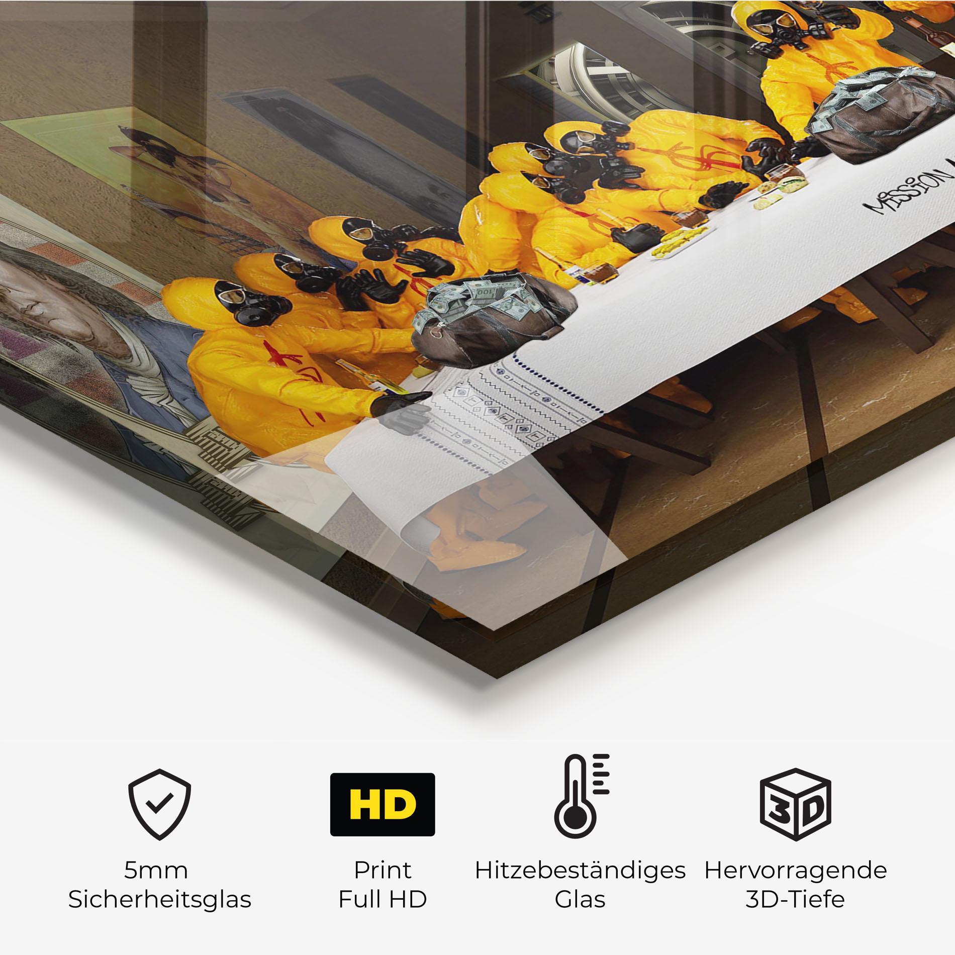 Küchenrückwand Glas Mission Accomplished mockup 2