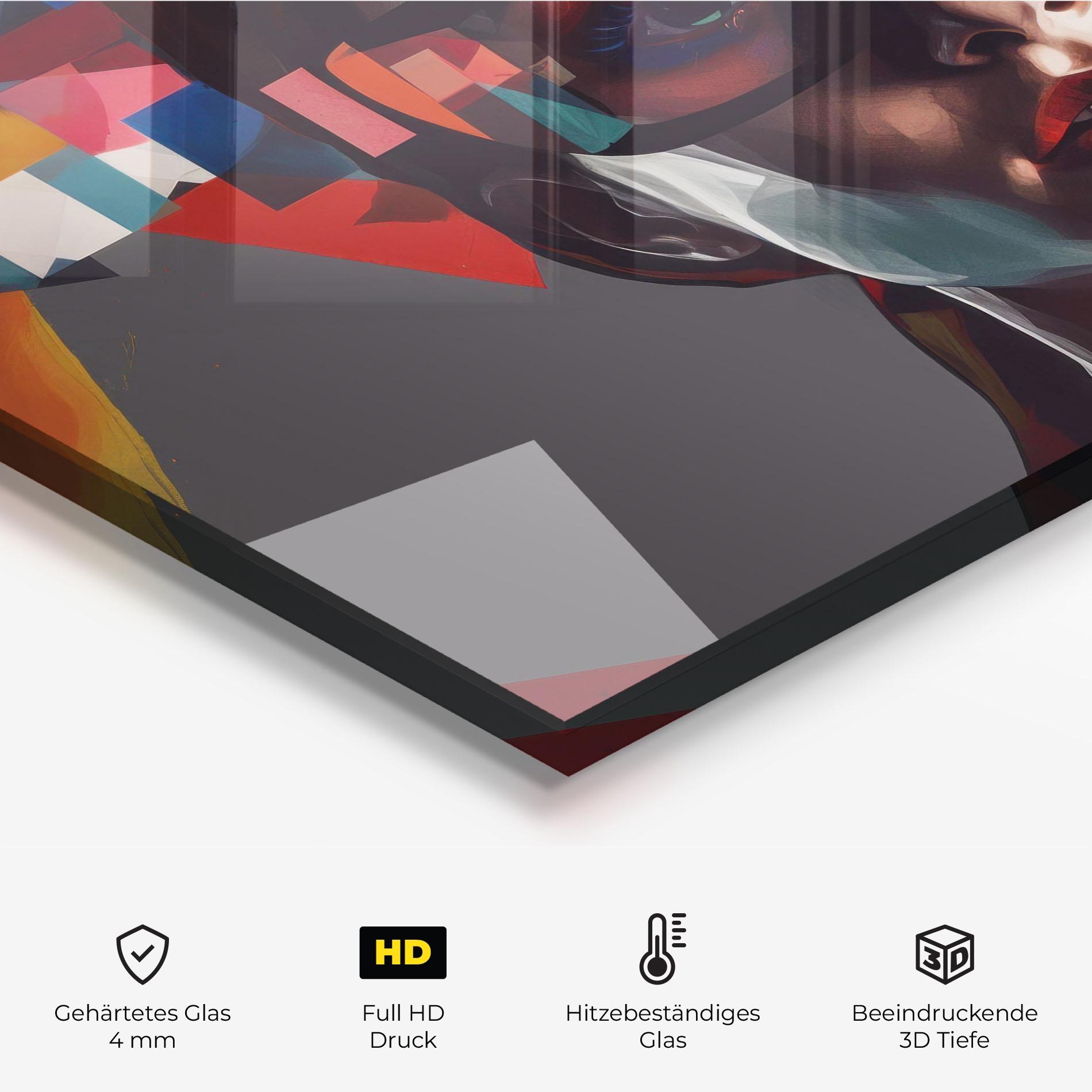 Küchenrückwand Glas Big Black Glasses mockup 2