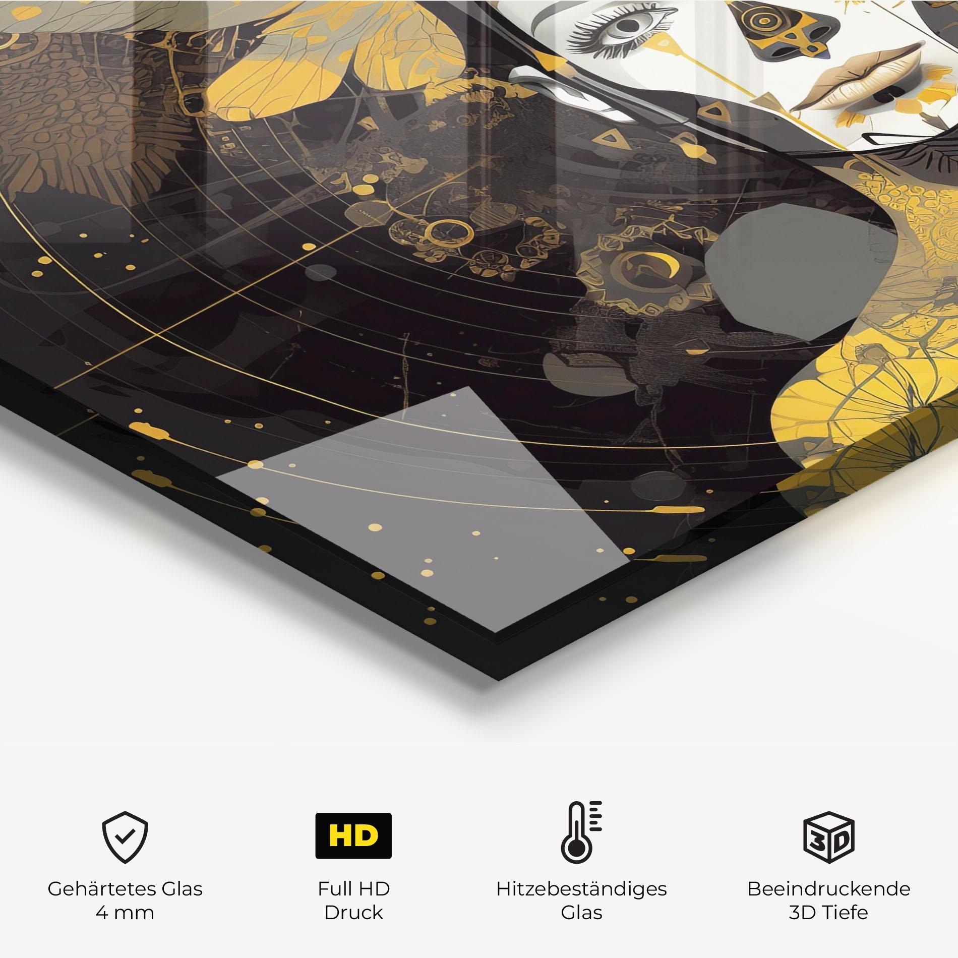 Küchenrückwand Glas Colorful Graphical Artwork mockup 2