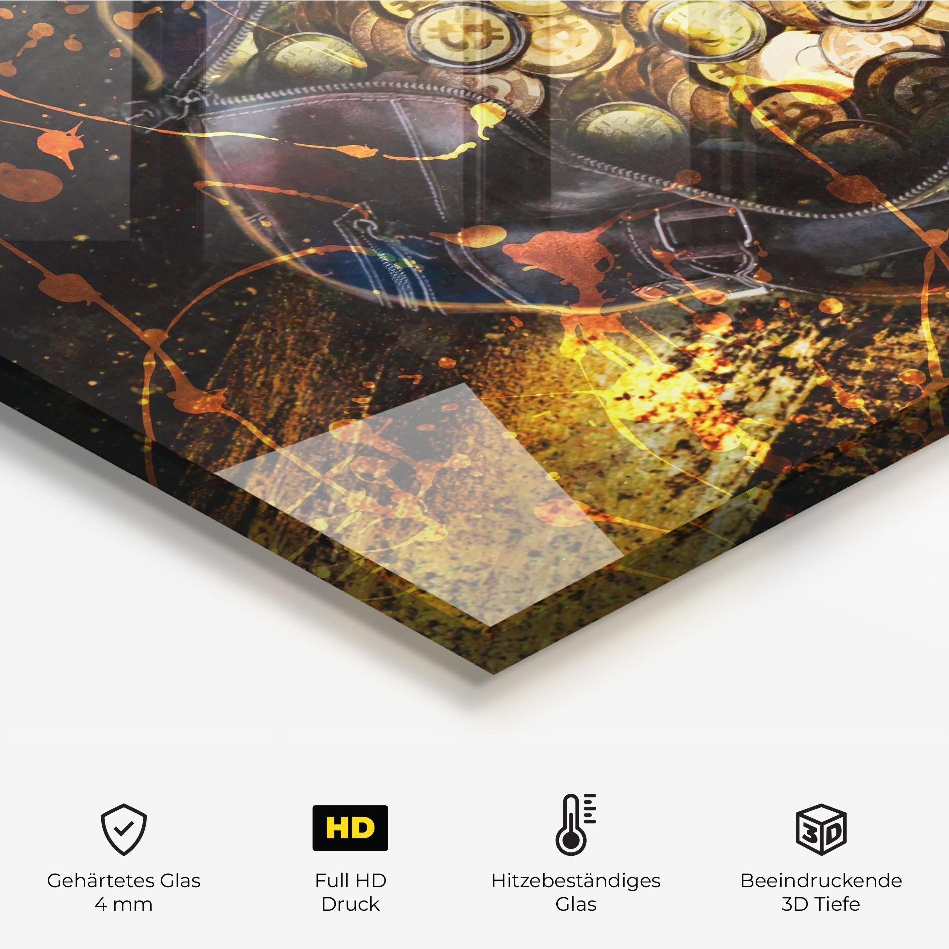 Küchenrückwand Glas Crypto Rich mockup 2