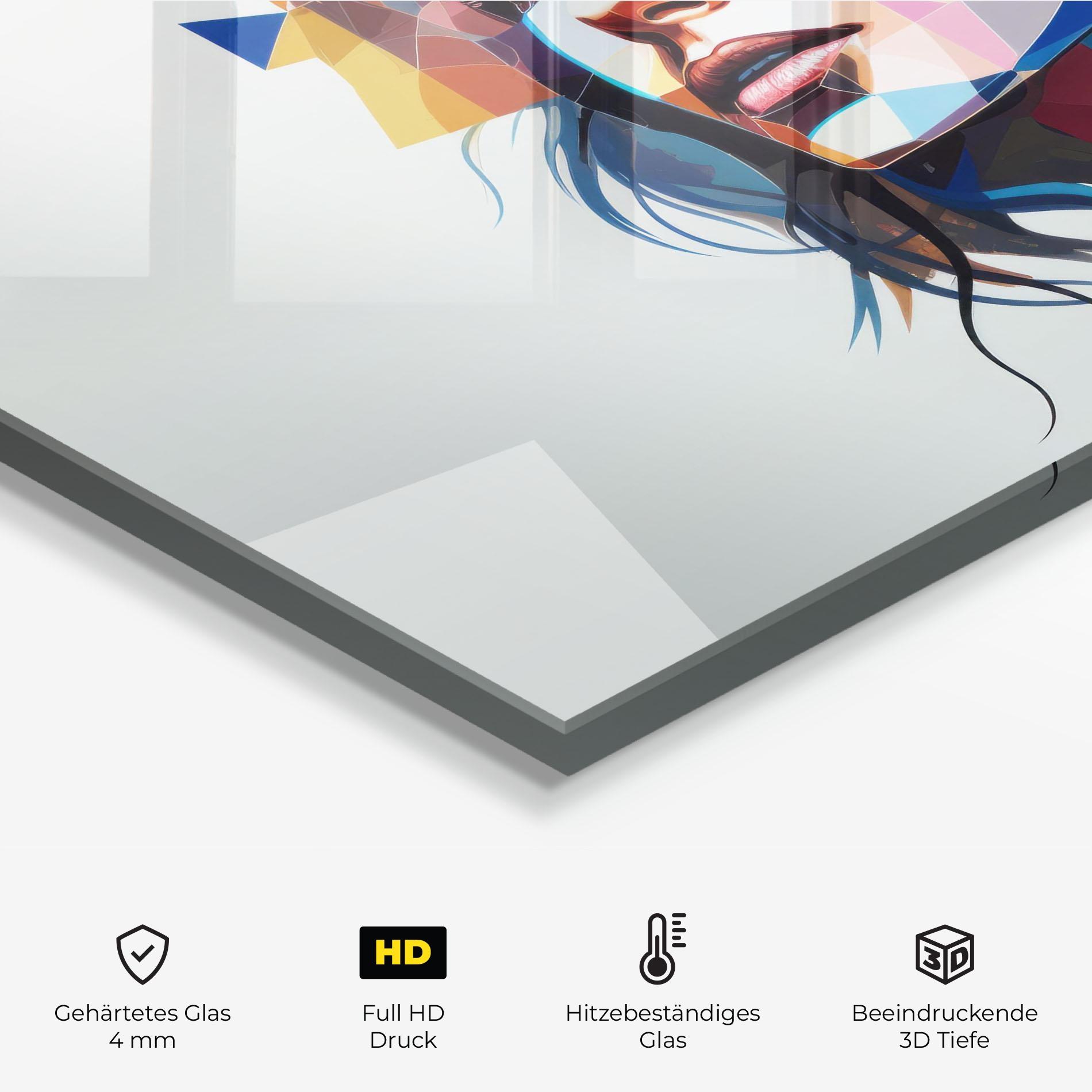 Küchenrückwand Glas Geometric Shapes Hair mockup 2