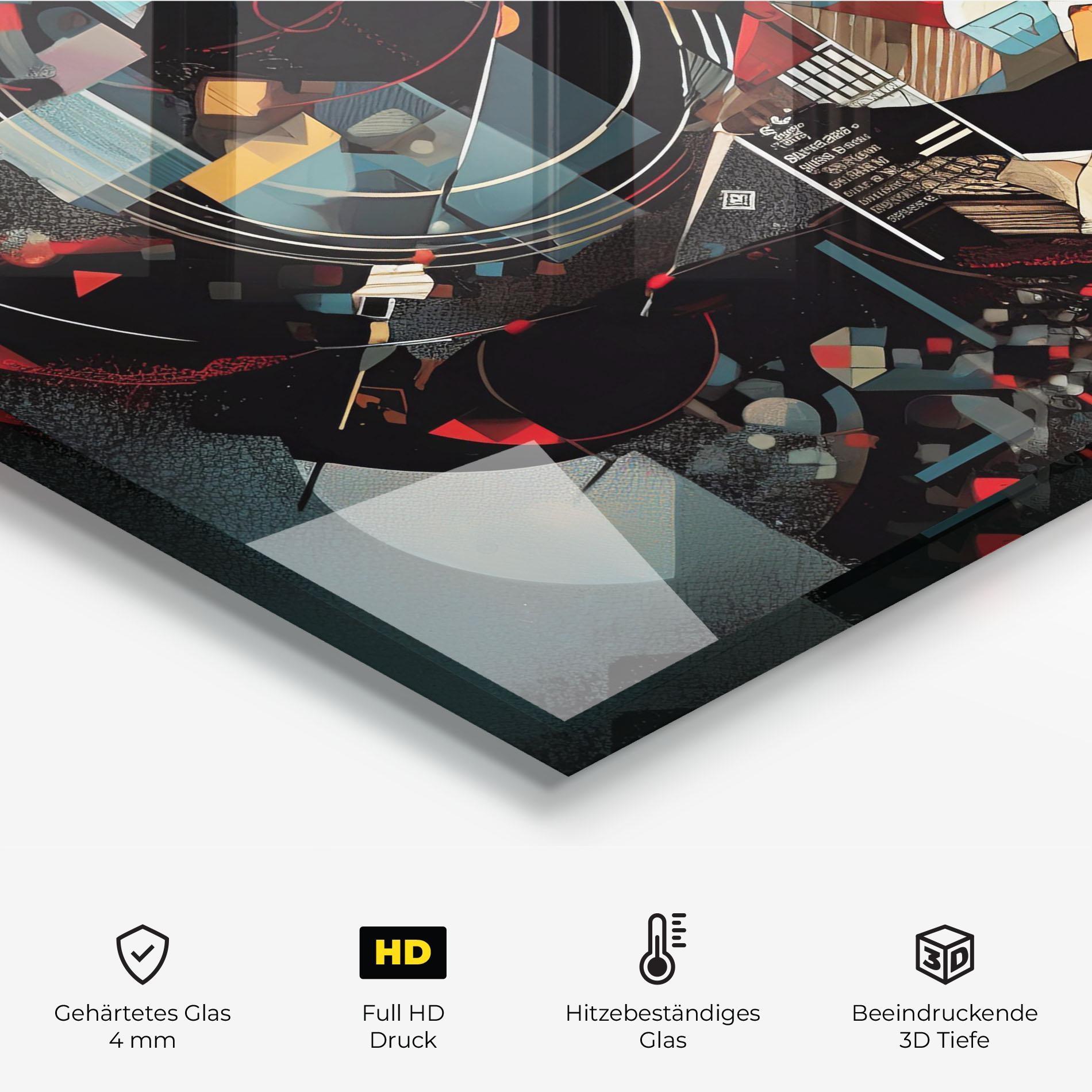 Küchenrückwand Glas Graphical Artwork Woman mockup 2