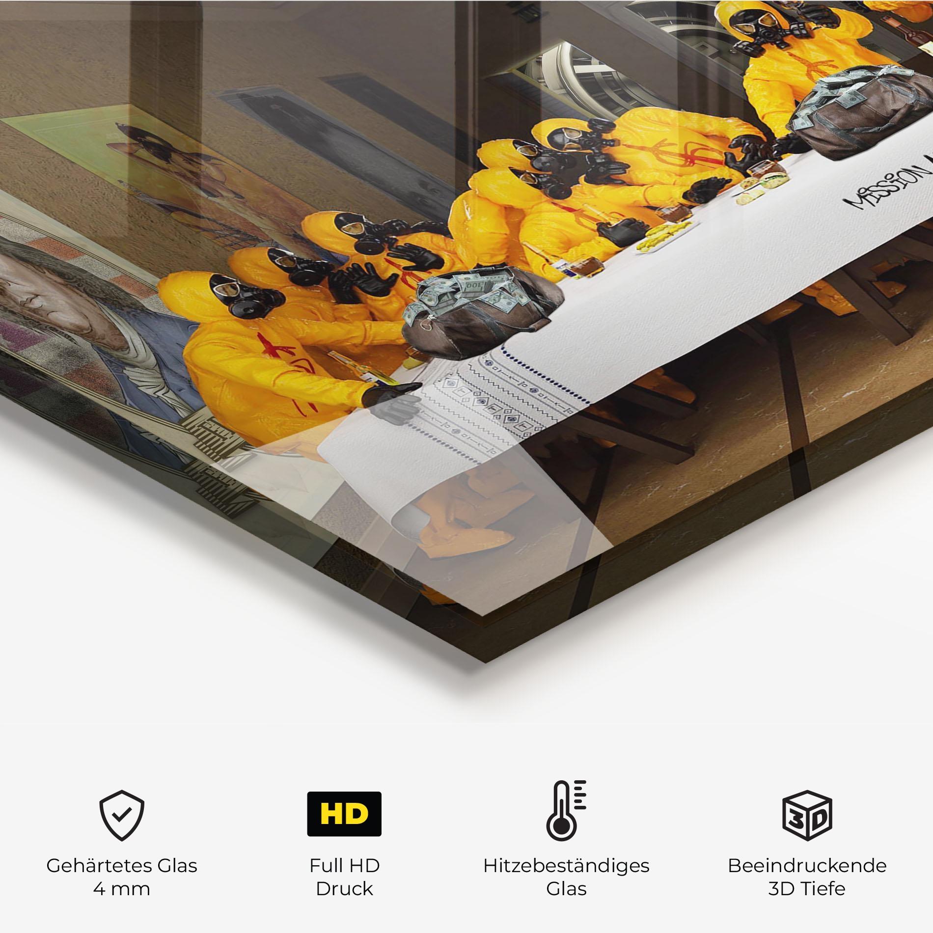 Küchenrückwand Glas Mission Accomplished mockup 2