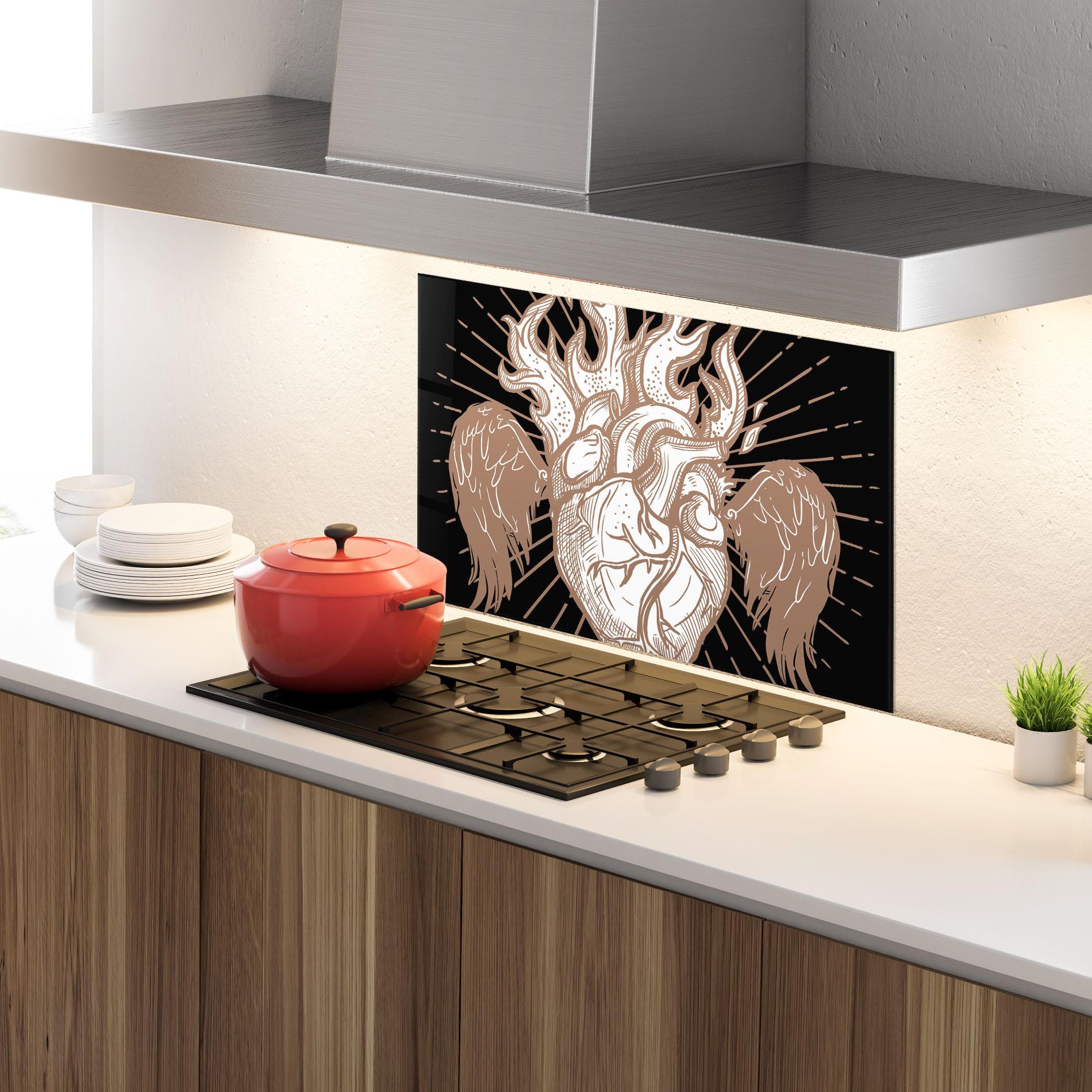 Küchenrückwand Glas Cool Art 01 mockup 4