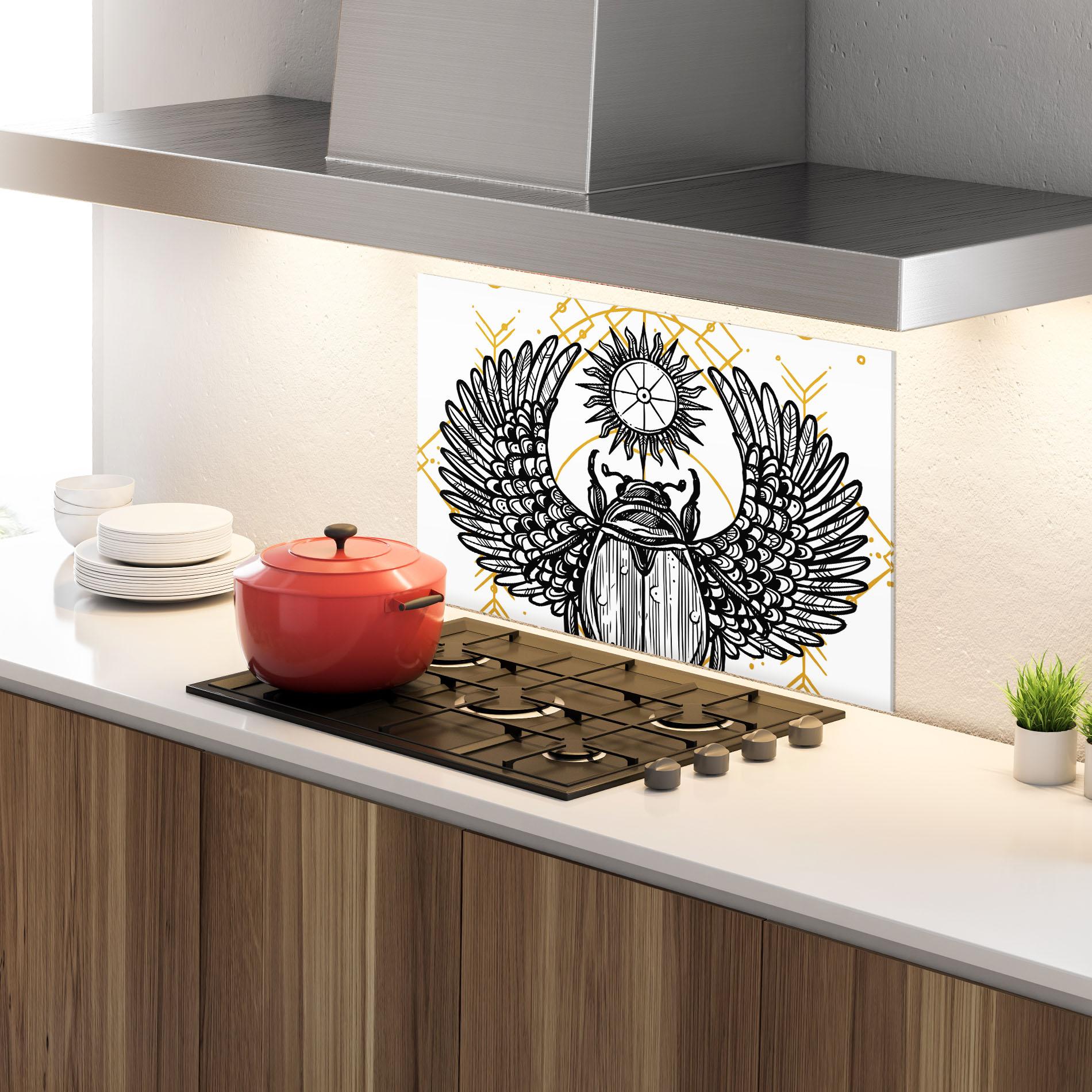 Küchenrückwand Glas Cool Art 02 mockup 4