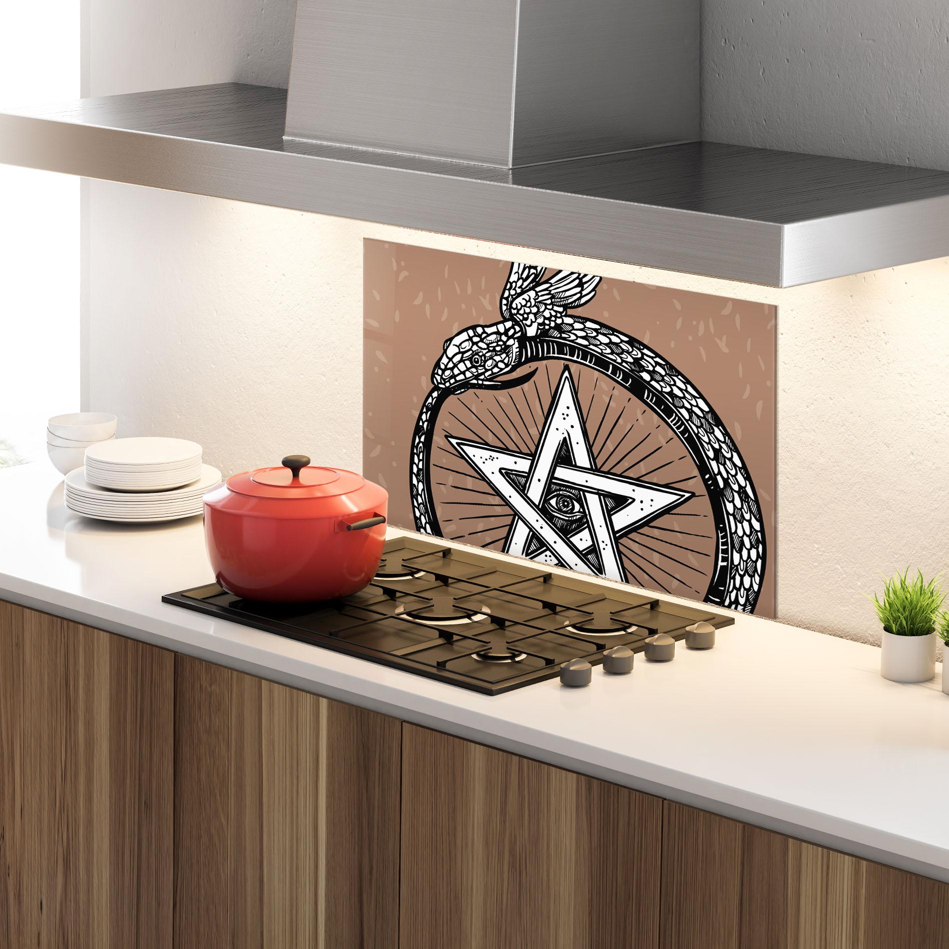 Küchenrückwand Glas Cool Art 04 mockup 4