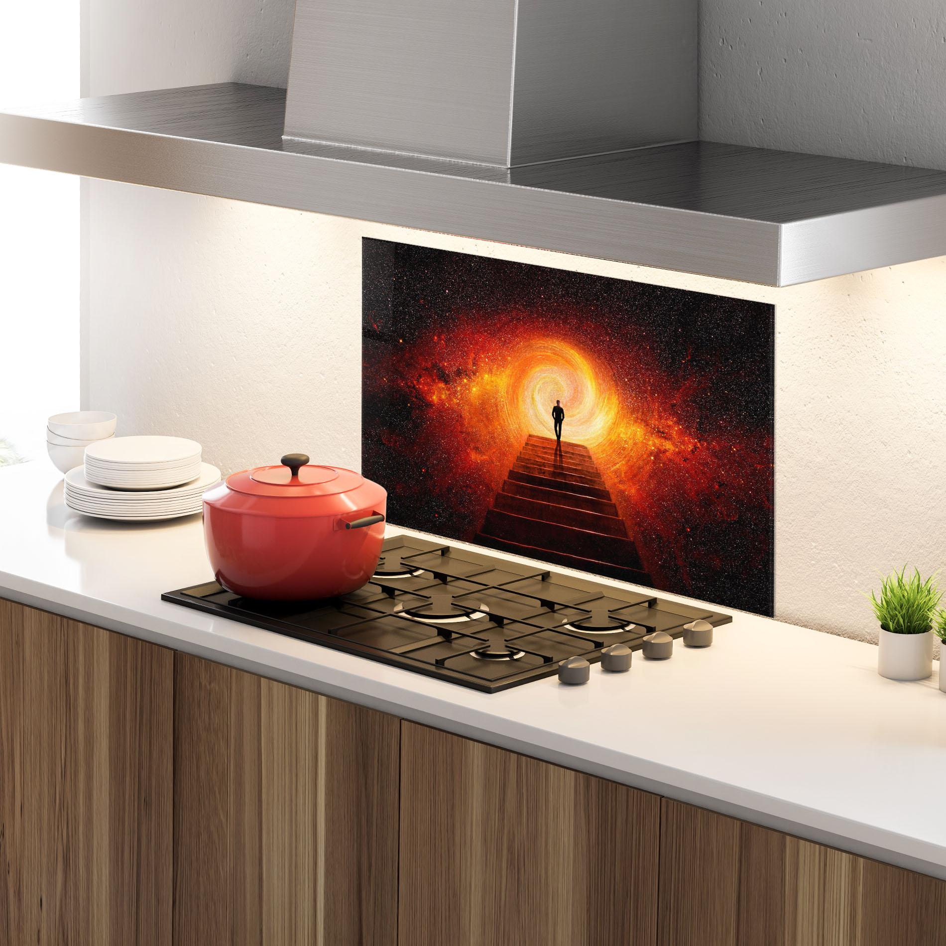 Küchenrückwand Glas Gateway To Your Soul mockup 4