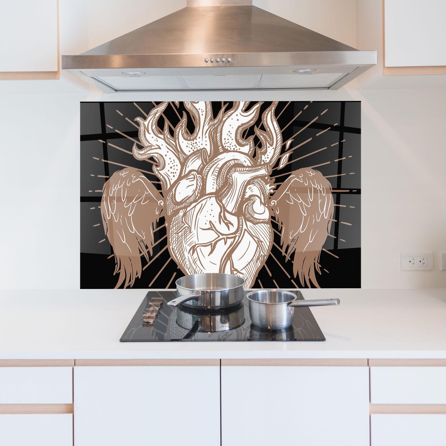 Küchenrückwand Glas Cool Art 01 mockup 5