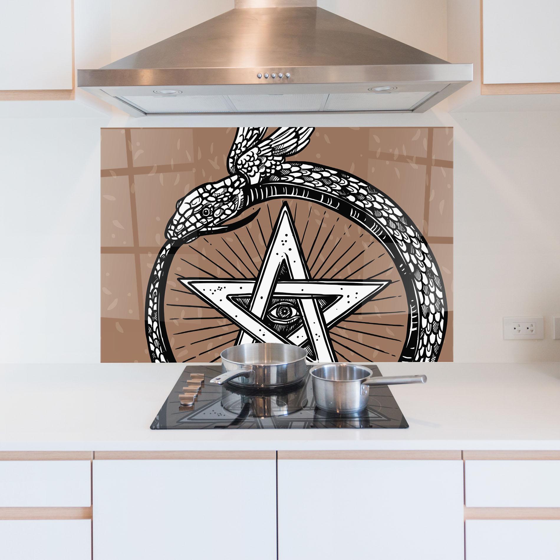 Küchenrückwand Glas Cool Art 04 mockup 5