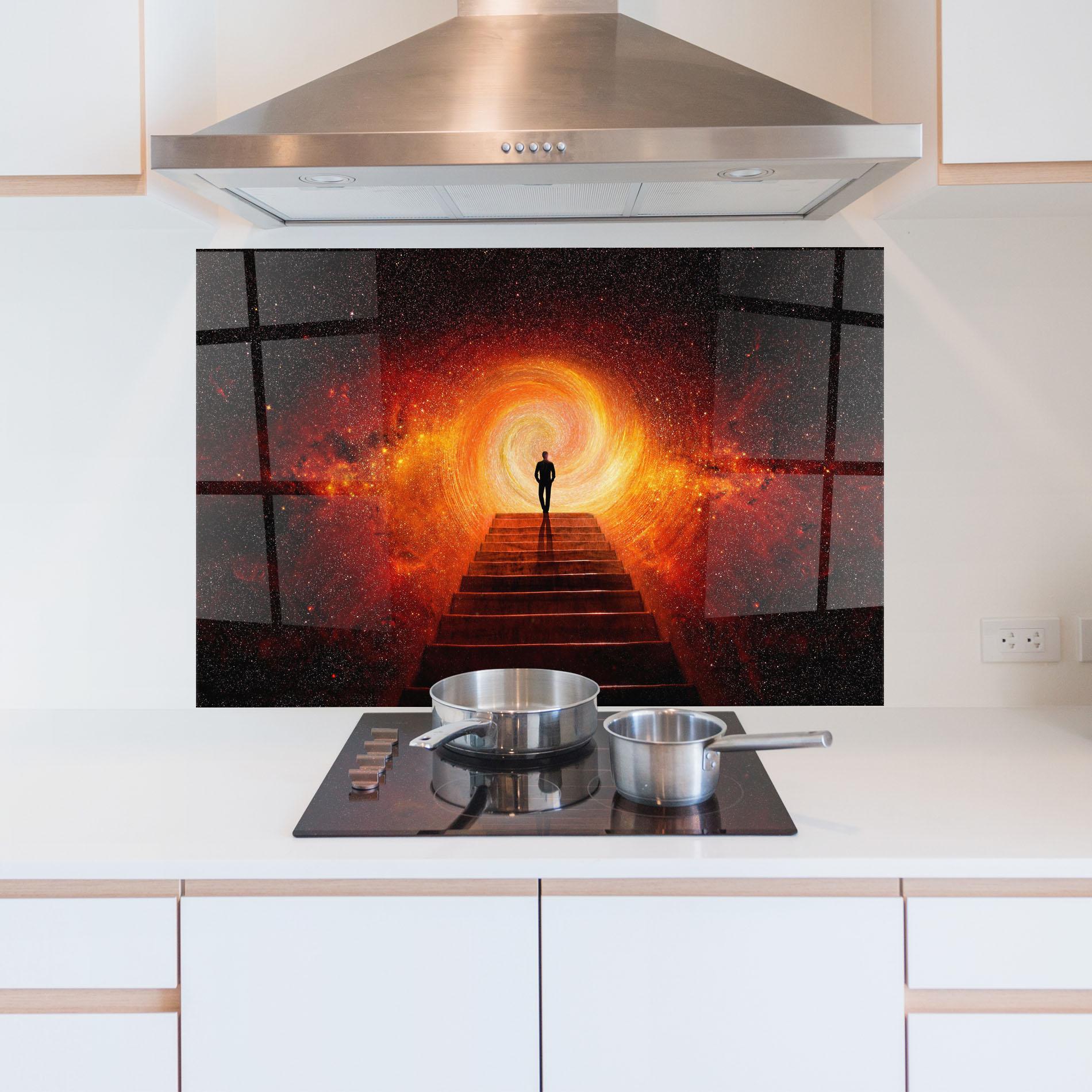 Küchenrückwand Glas Gateway To Your Soul mockup 5