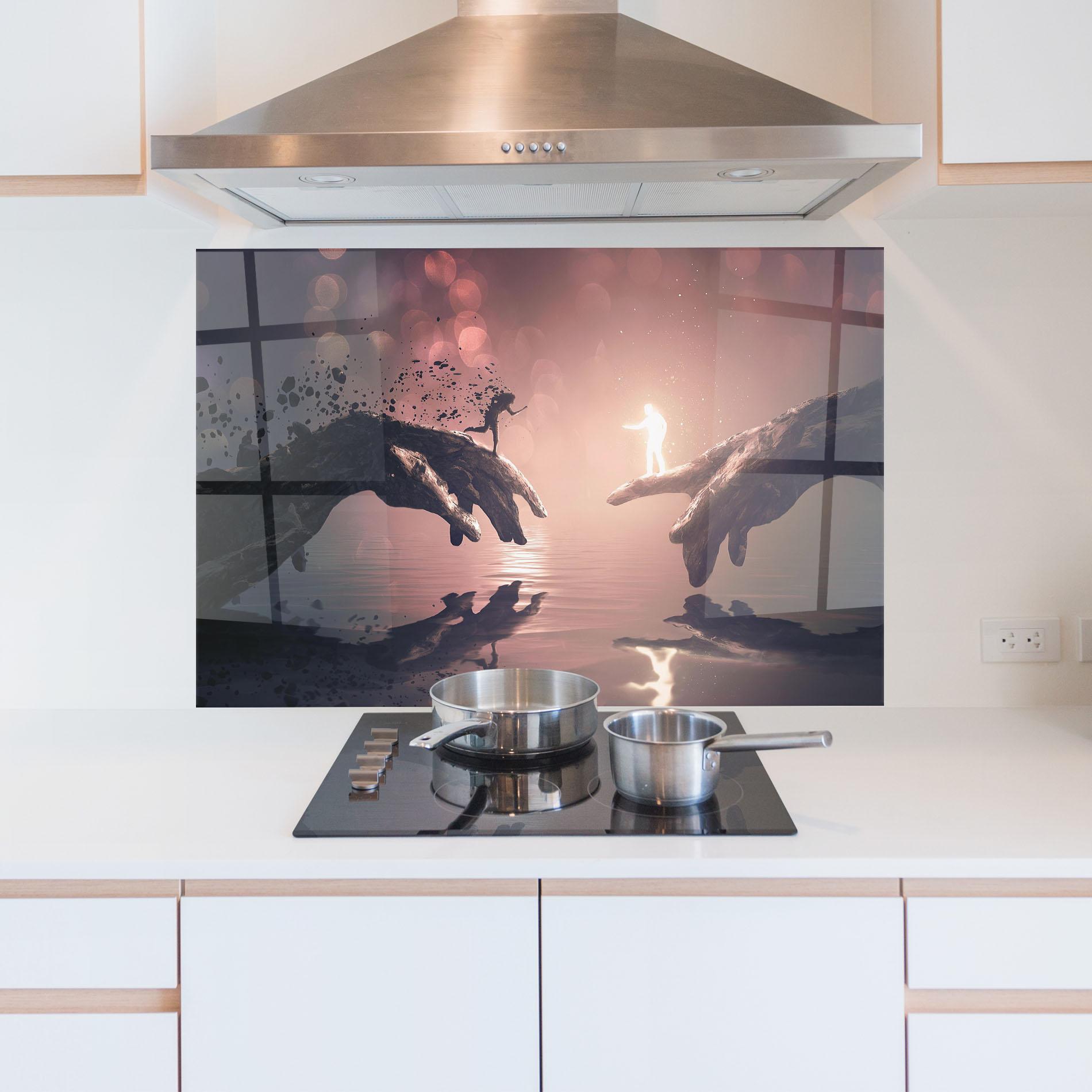 Küchenrückwand Glas Life Story mockup 5