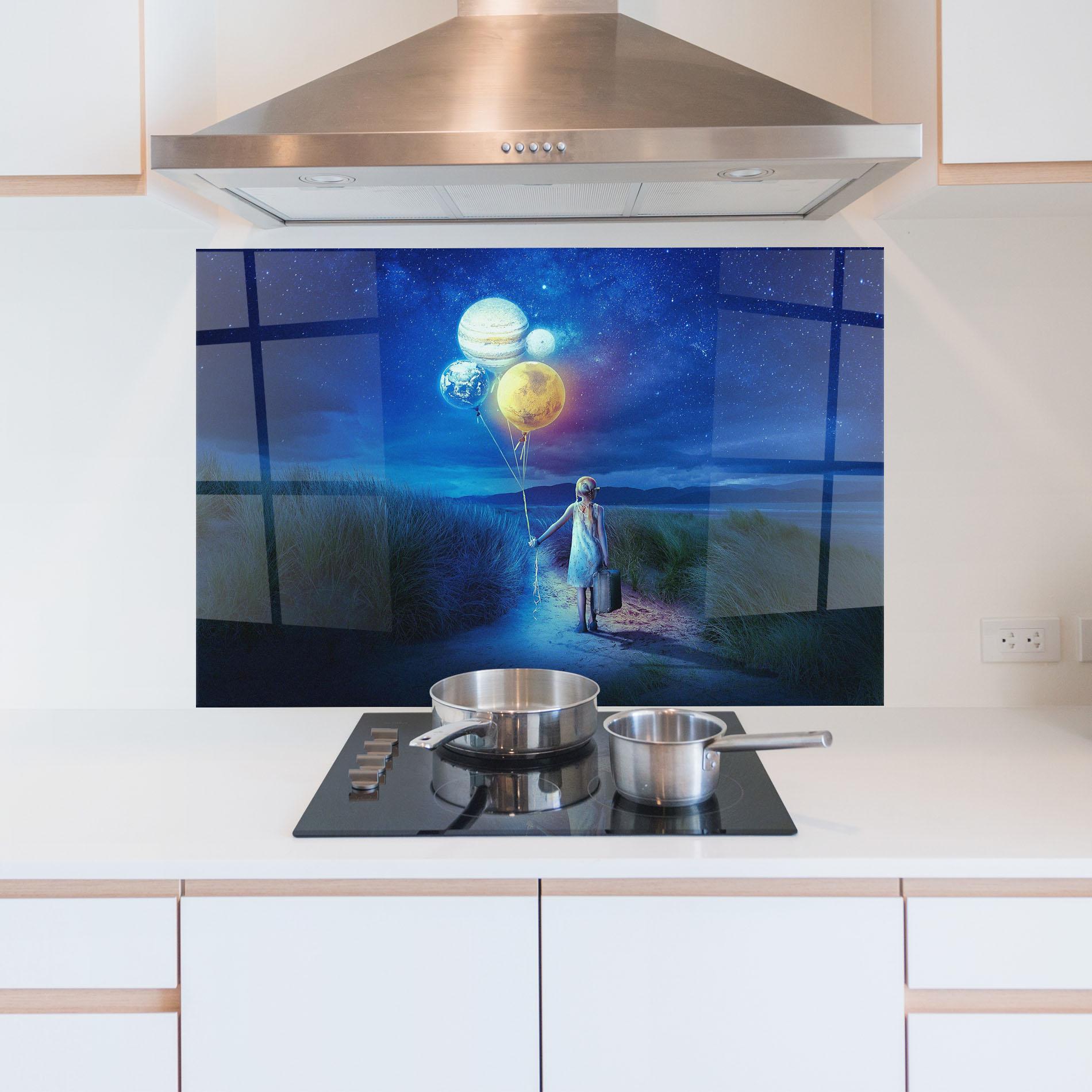 Küchenrückwand Glas Love Our Planet mockup 5