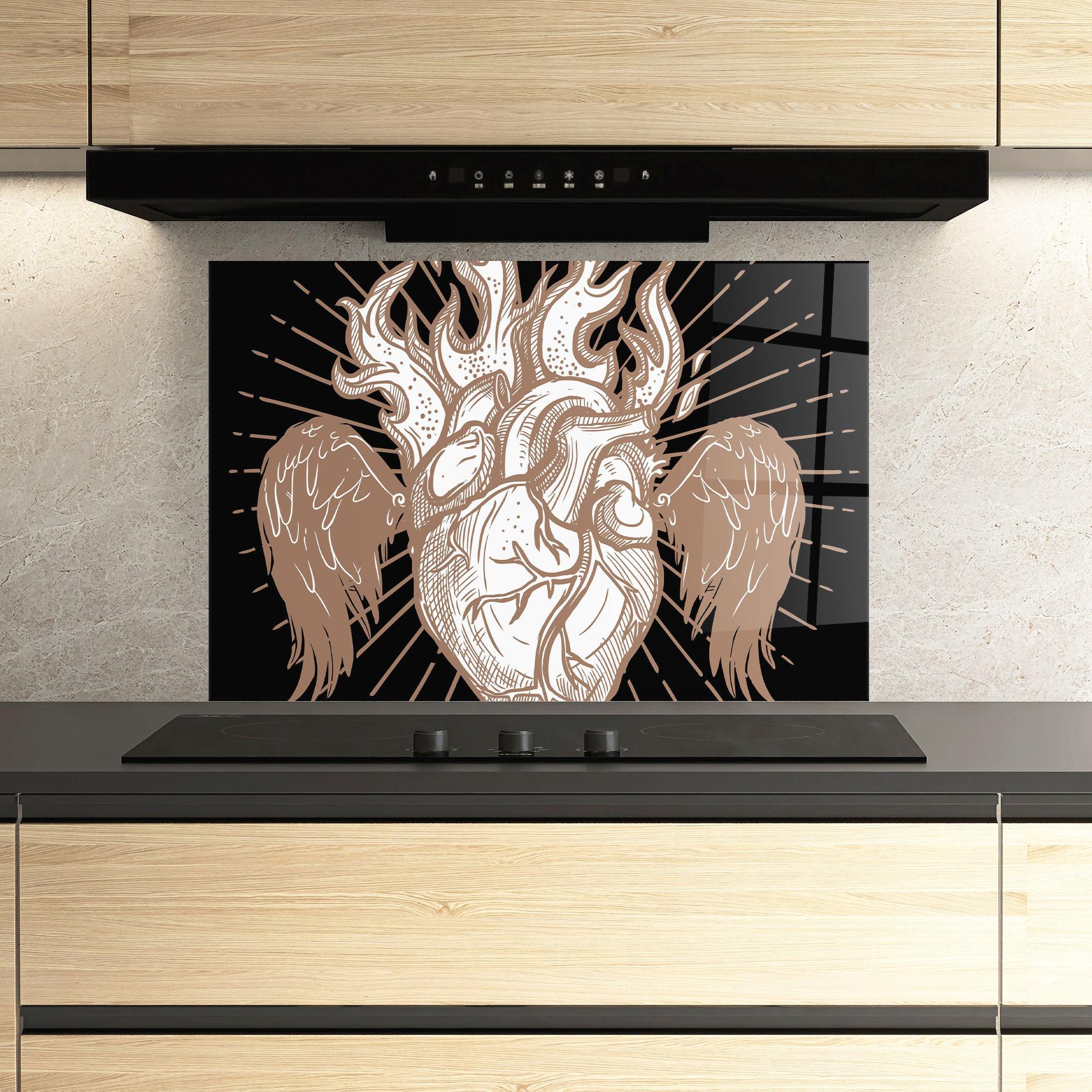 Küchenrückwand Glas Cool Art 01 mockup 3