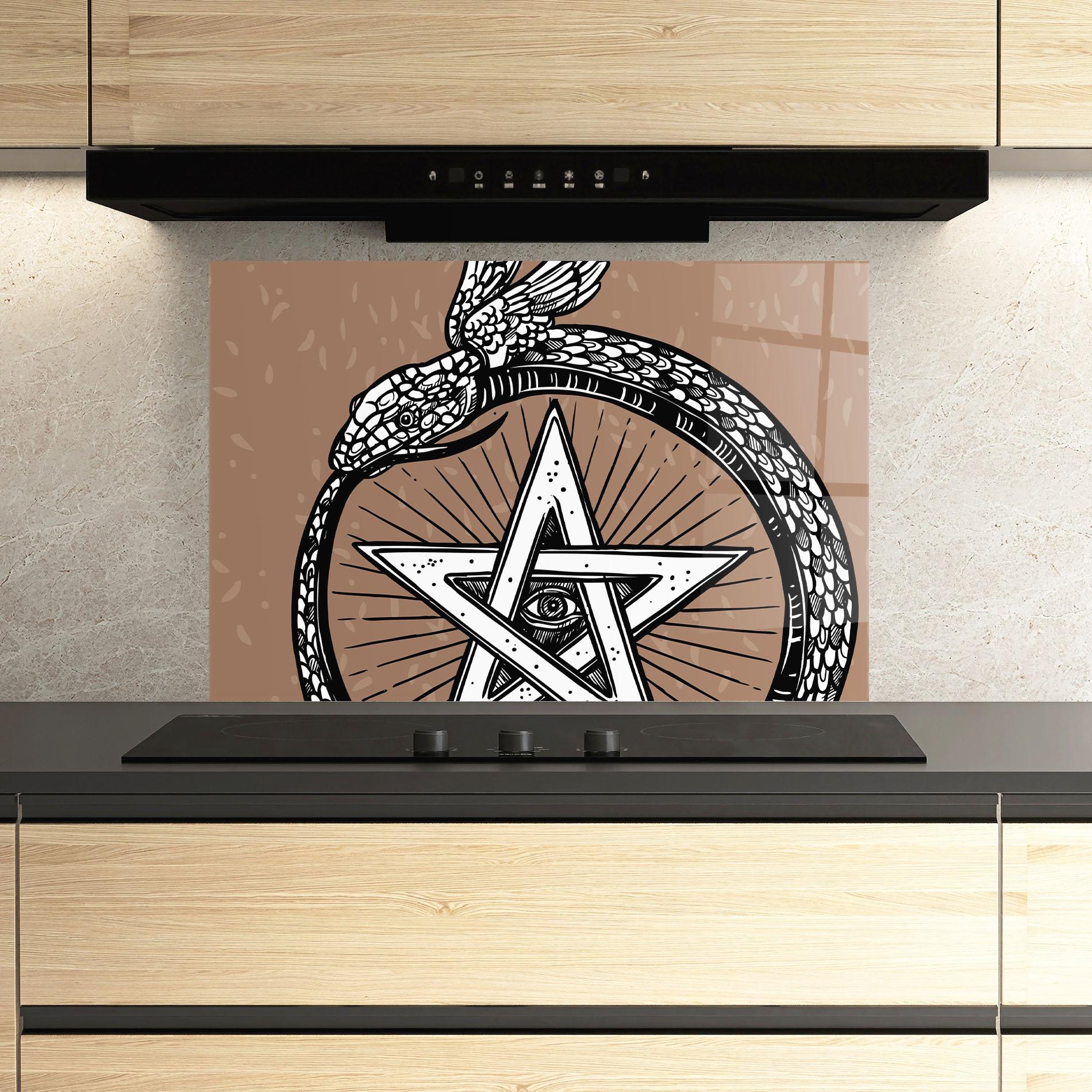 Küchenrückwand Glas Cool Art 04 mockup 3