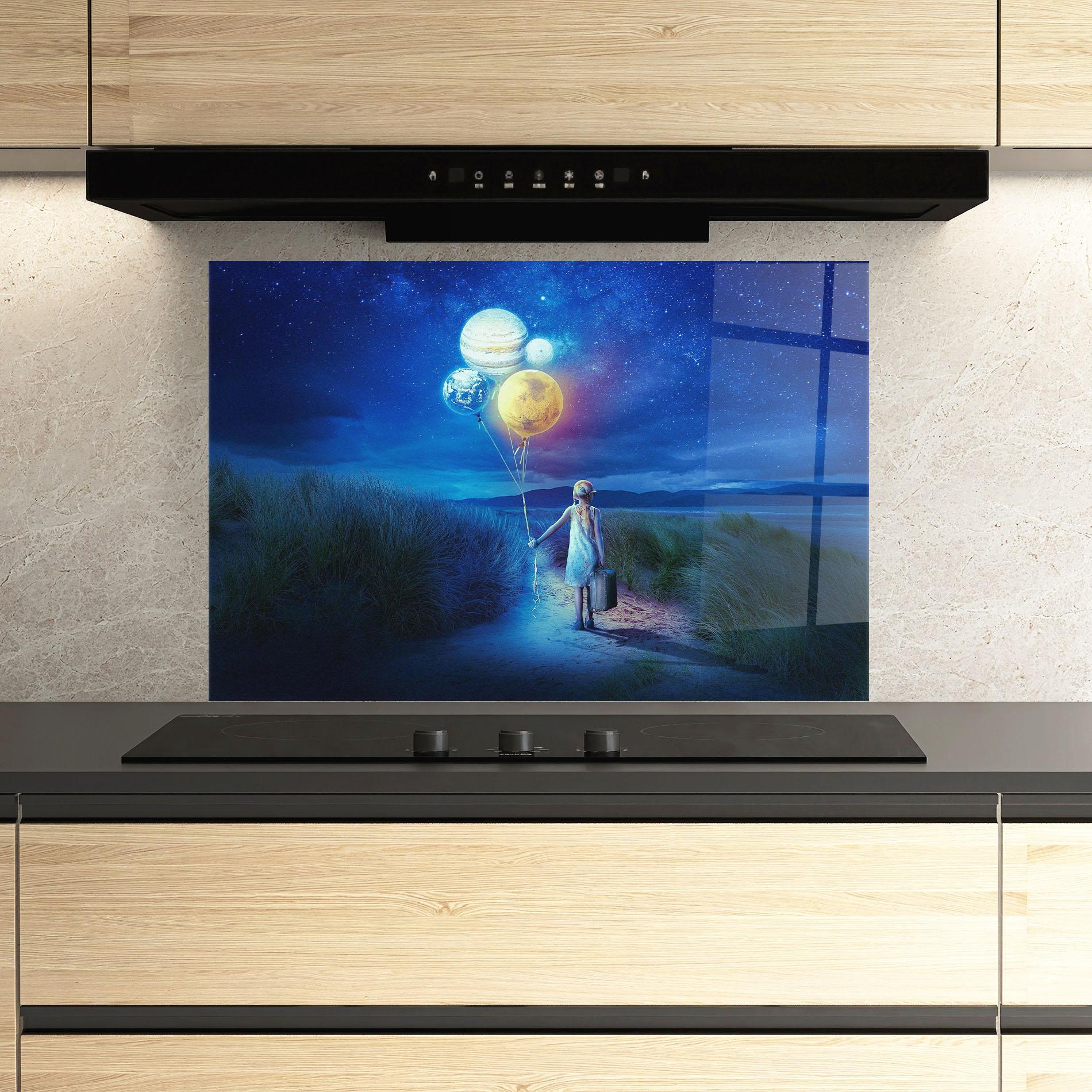 Küchenrückwand Glas Love Our Planet mockup 3