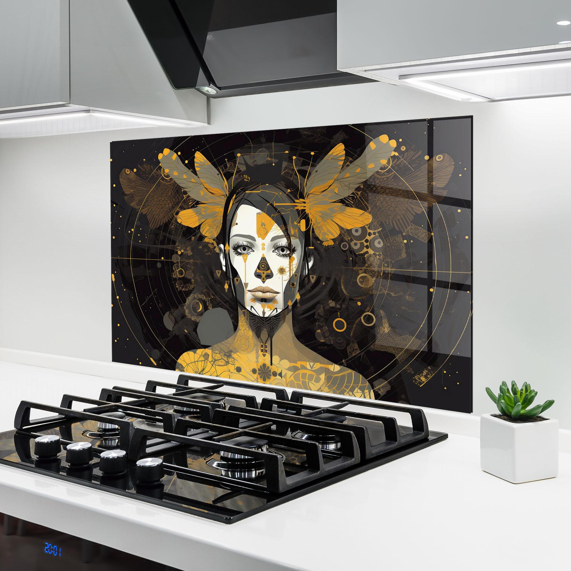 Küchenrückwand Glas Colorful Graphical Artwork mockup 6