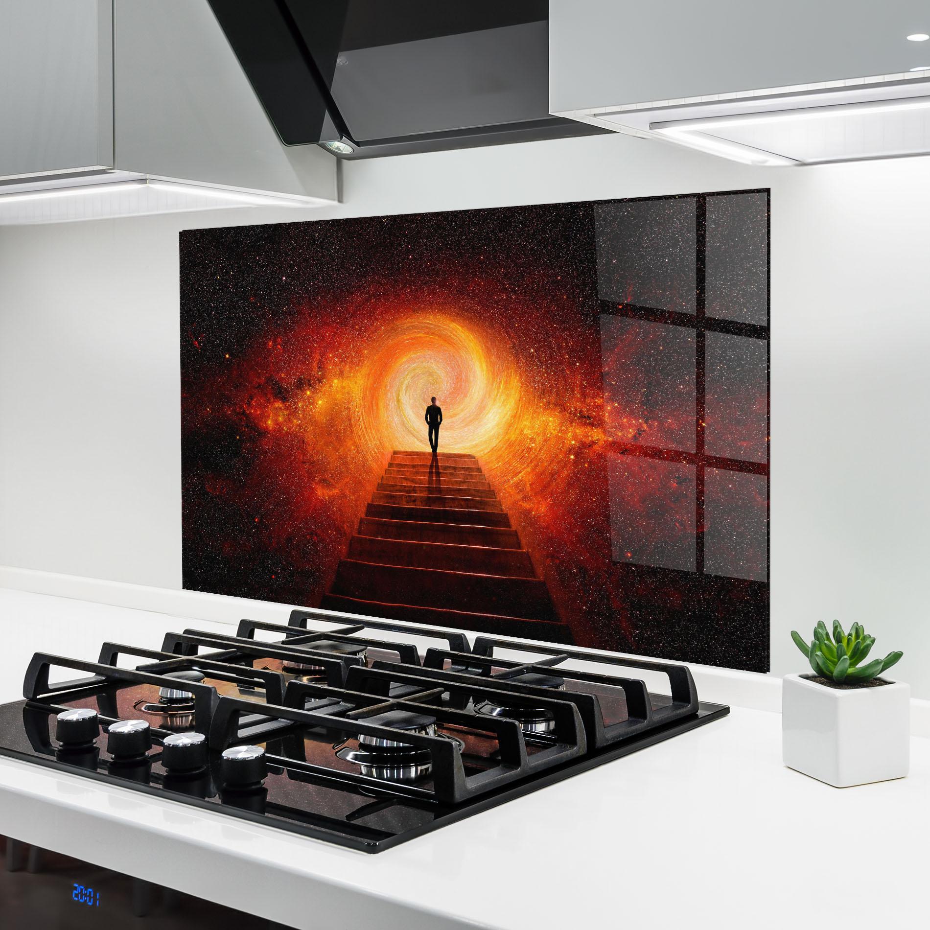 Küchenrückwand Glas Gateway To Your Soul mockup 6