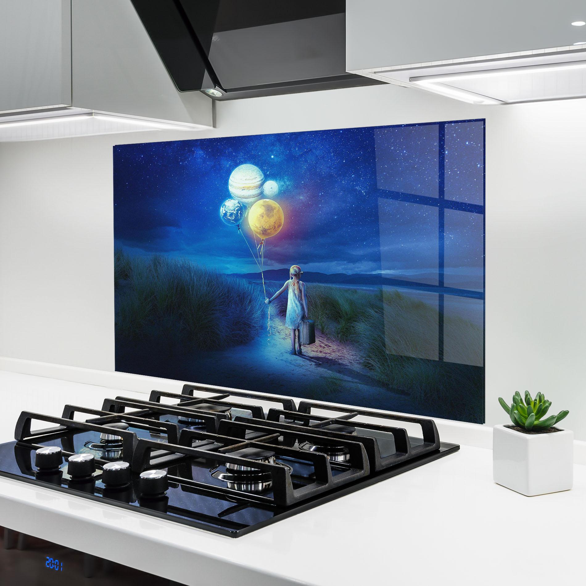 Küchenrückwand Glas Love Our Planet mockup 6