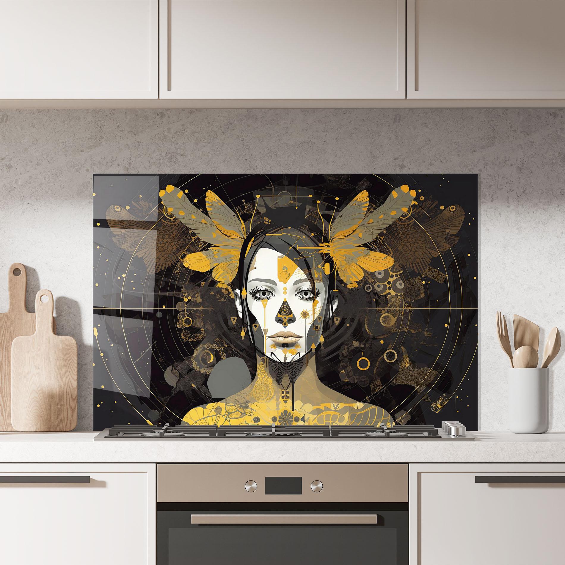 Küchenrückwand Glas Colorful Graphical Artwork mockup 7