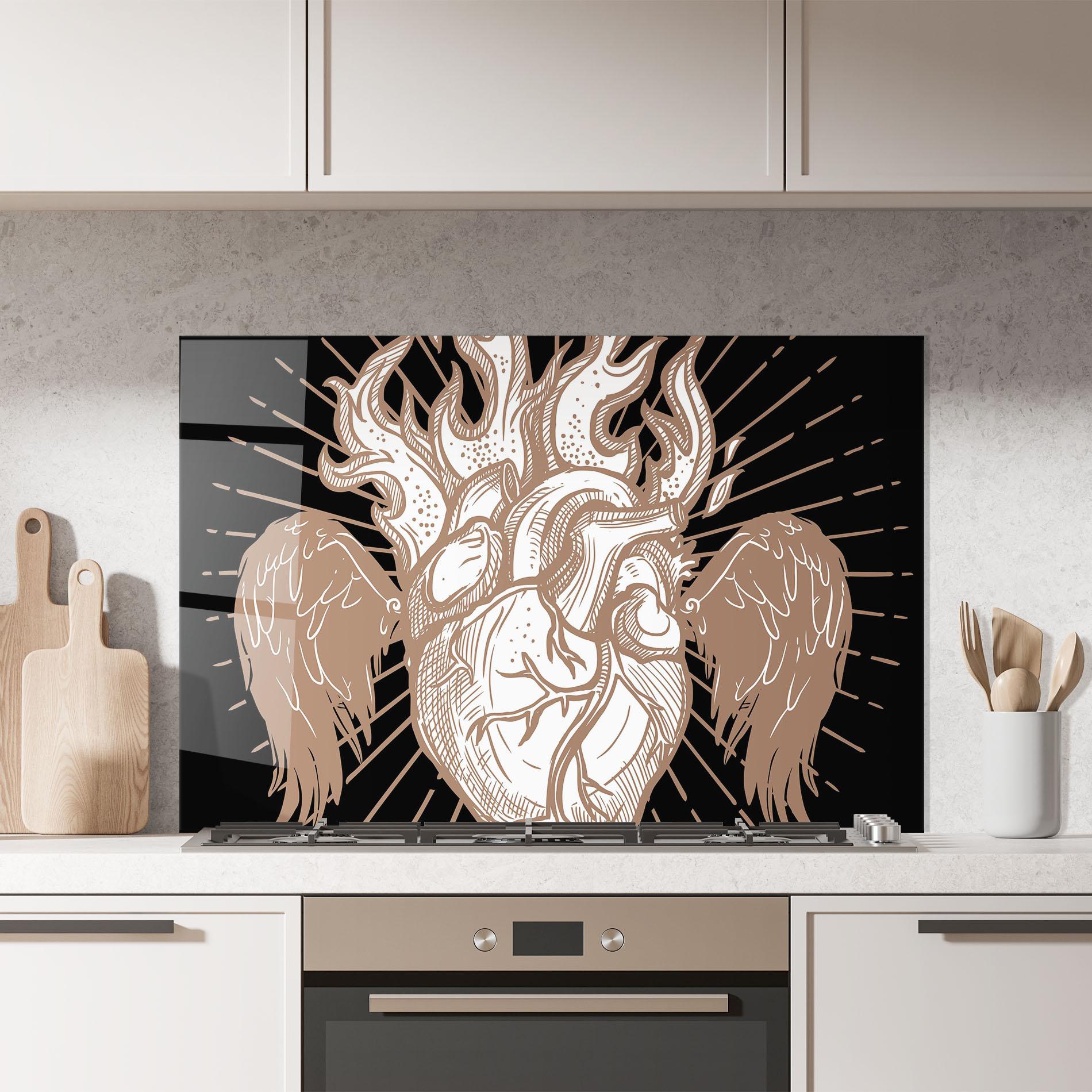 Küchenrückwand Glas Cool Art 01 mockup 7