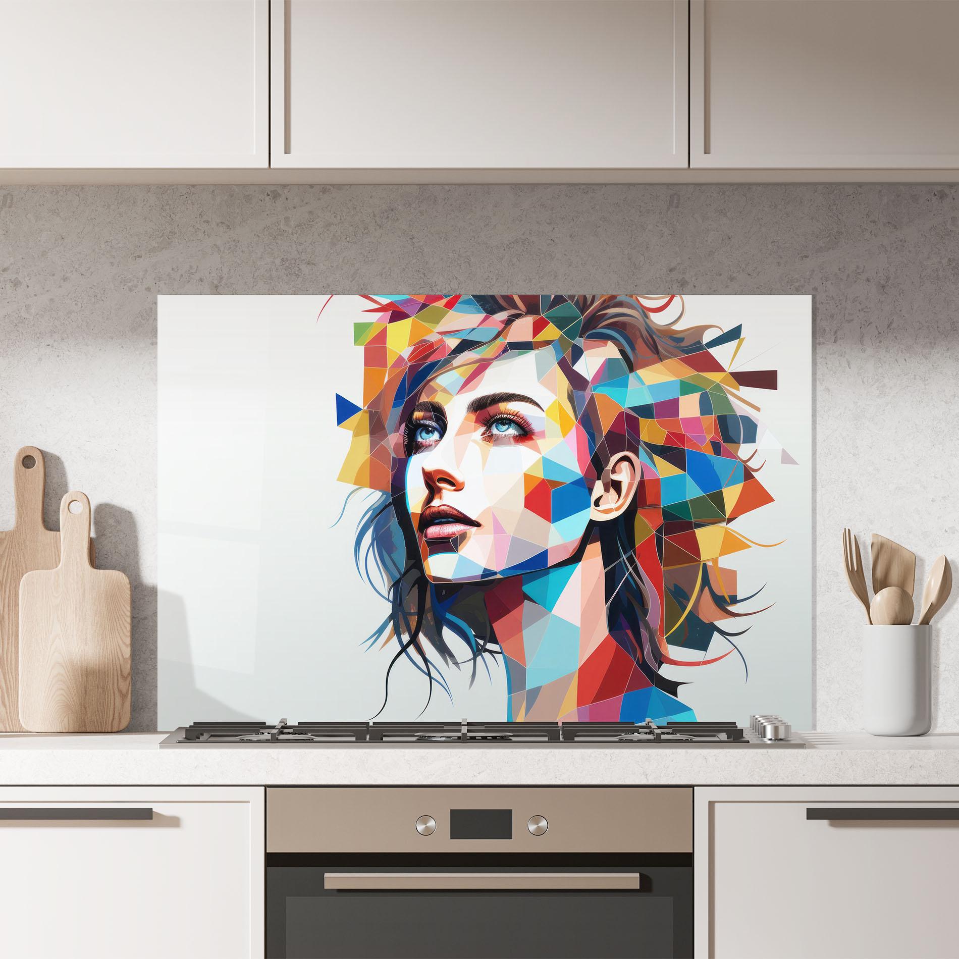 Küchenrückwand Glas Geometric Shapes Hair mockup 7