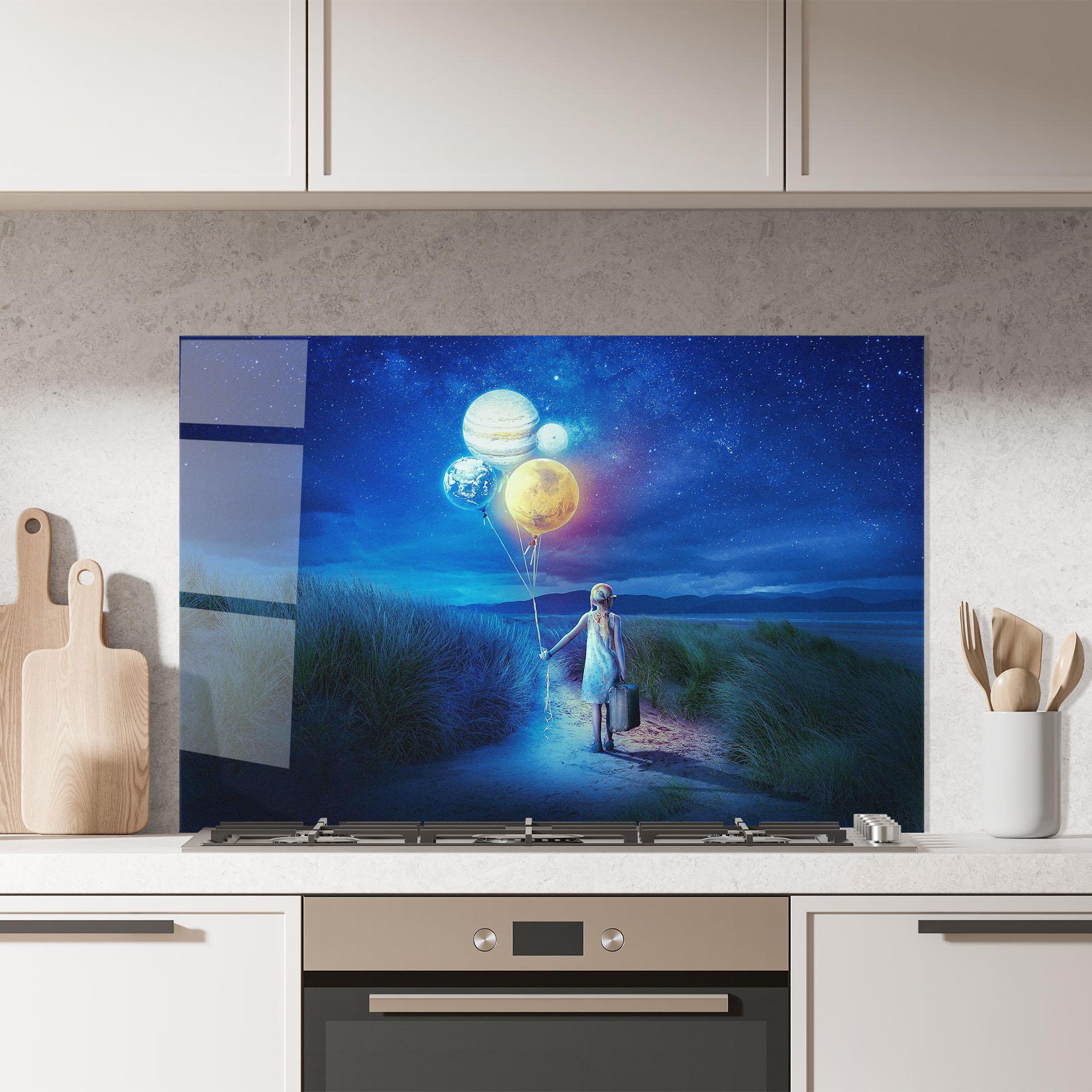 Küchenrückwand Glas Love Our Planet mockup 7