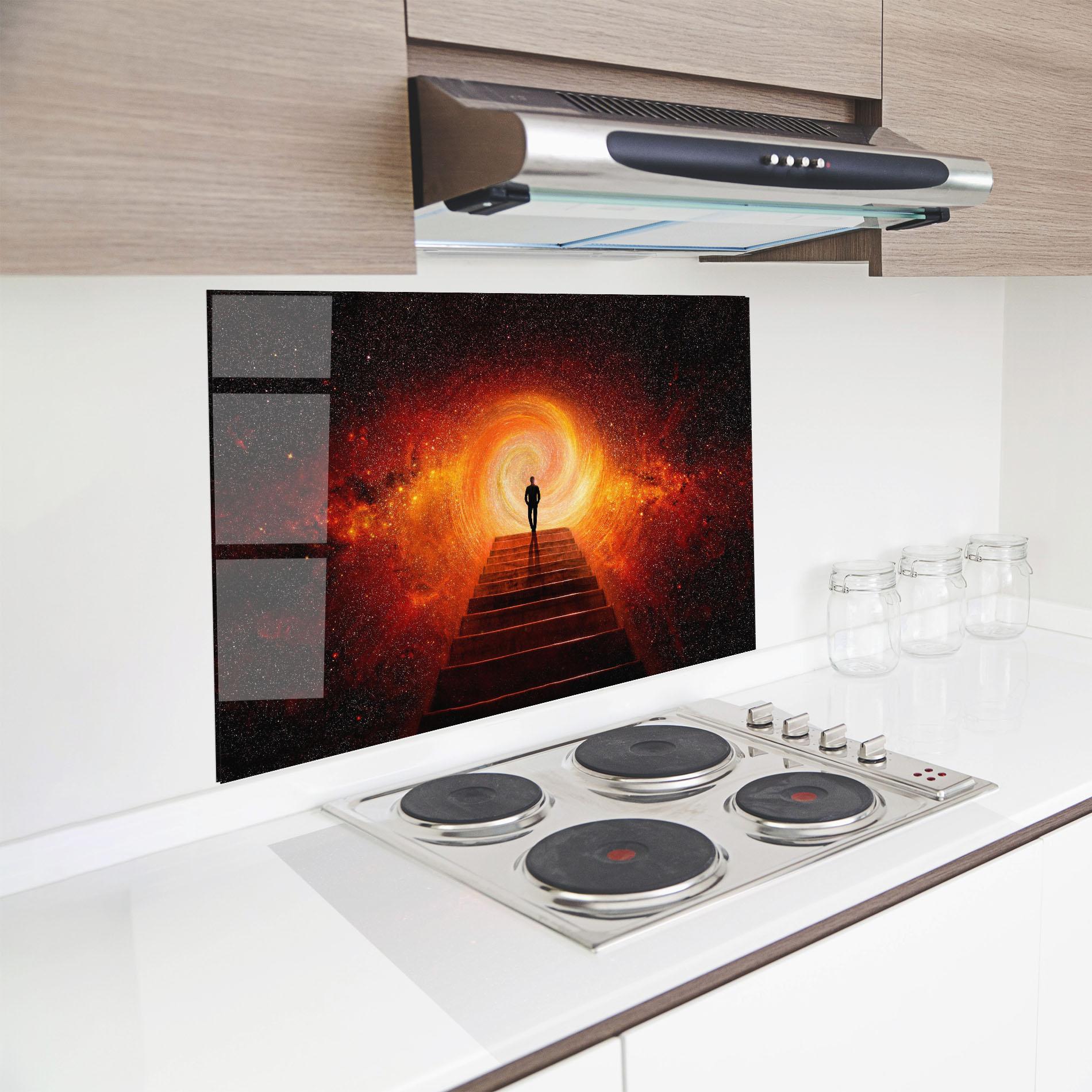 Küchenrückwand Glas Gateway To Your Soul mockup 8