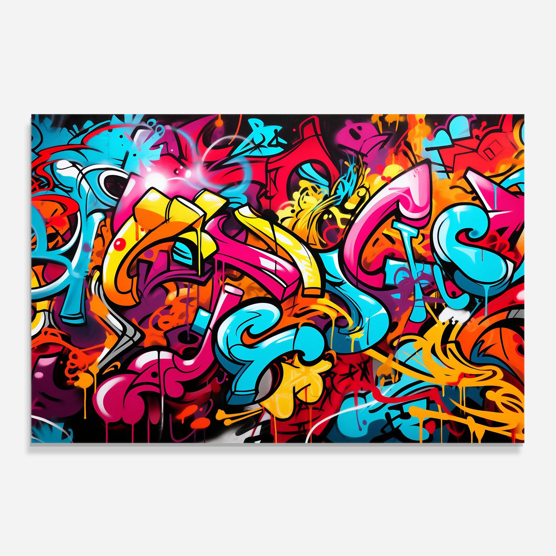 Küchenrückwand Glas Abstract Graffiti mockup 0