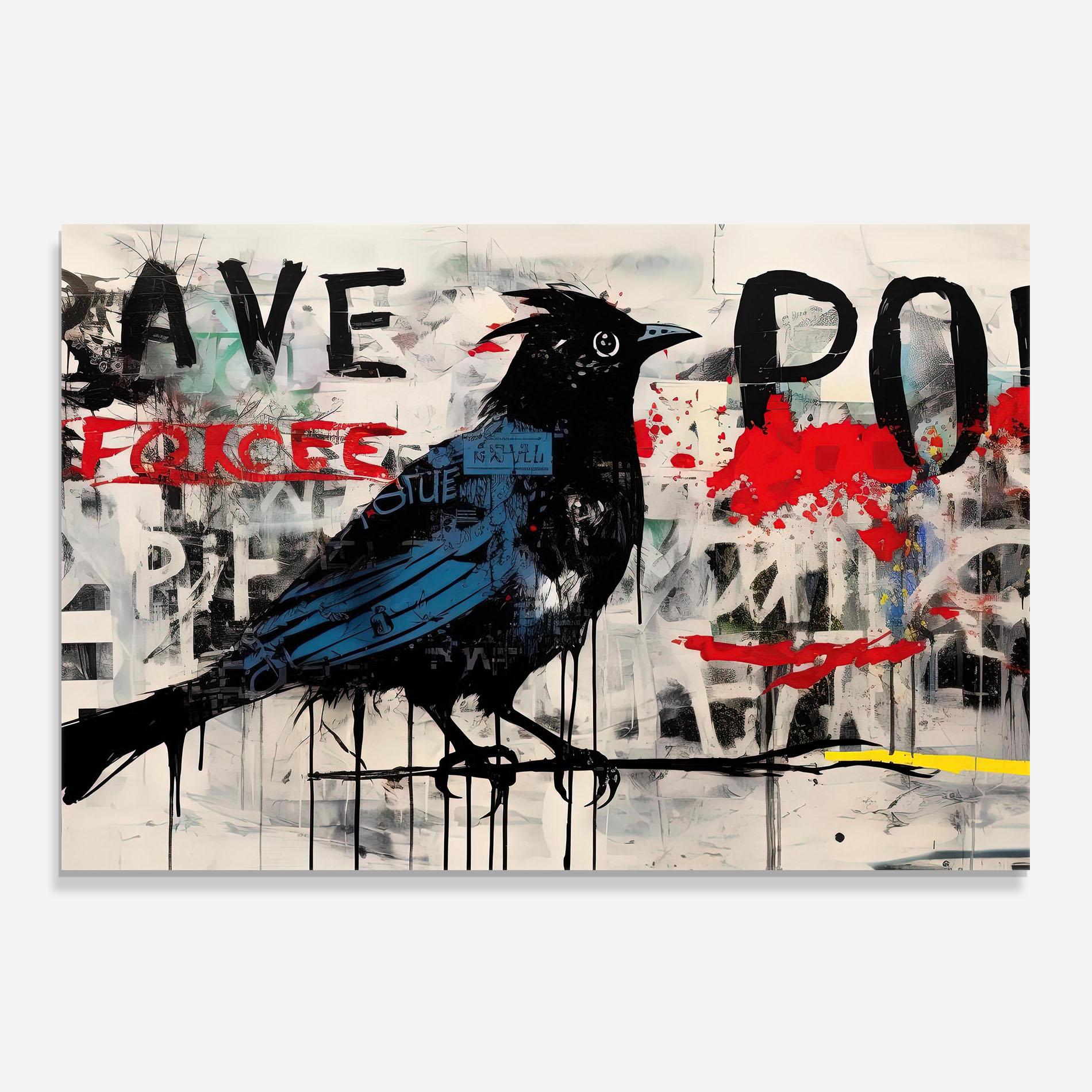 Küchenrückwand Glas Blue Bird Doodle mockup 0