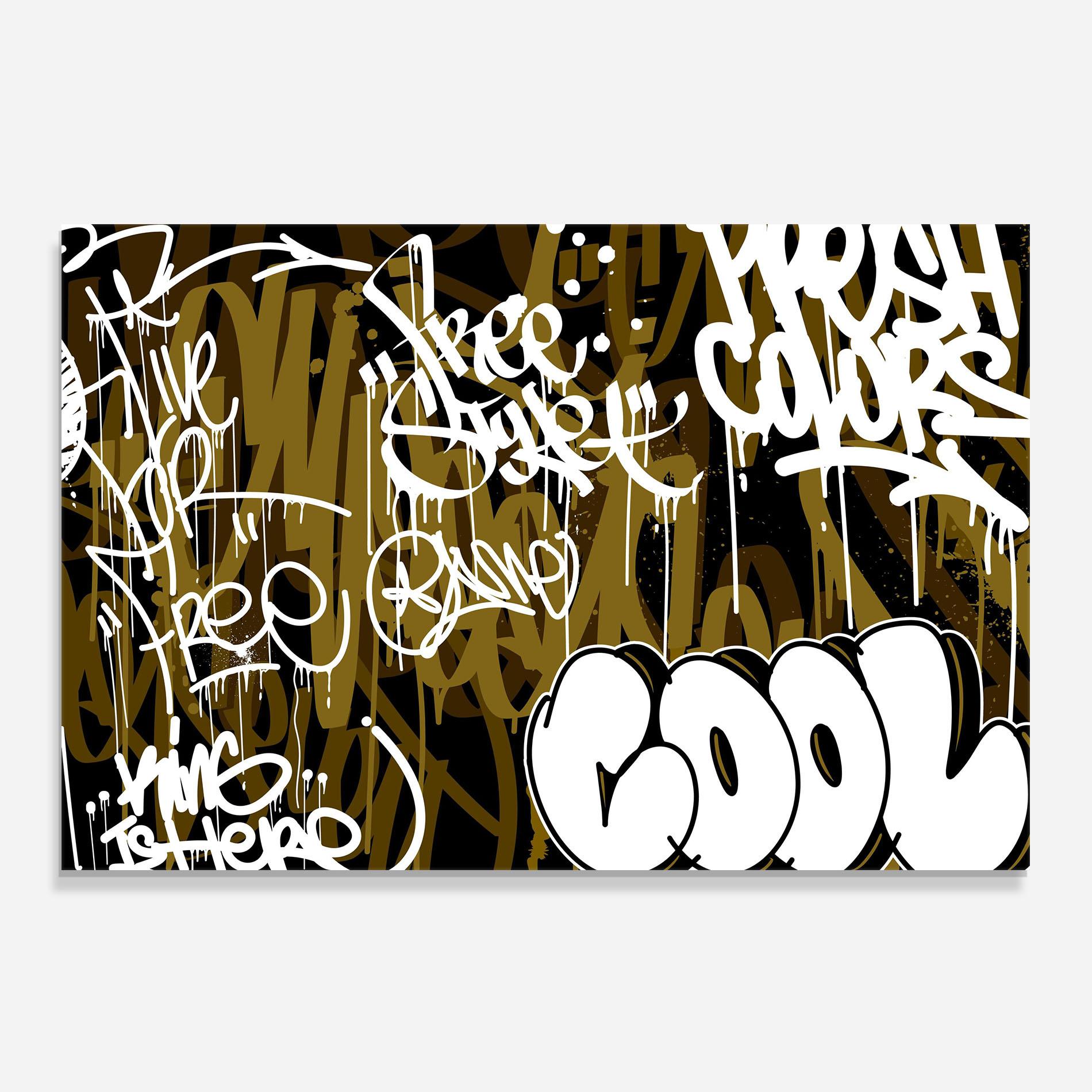 Küchenrückwand Glas Cool Graffiti mockup 0