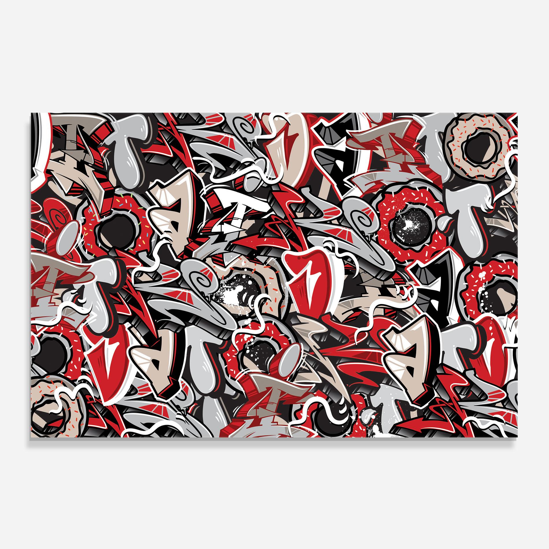 Küchenrückwand Glas Donut Graffiti mockup 0