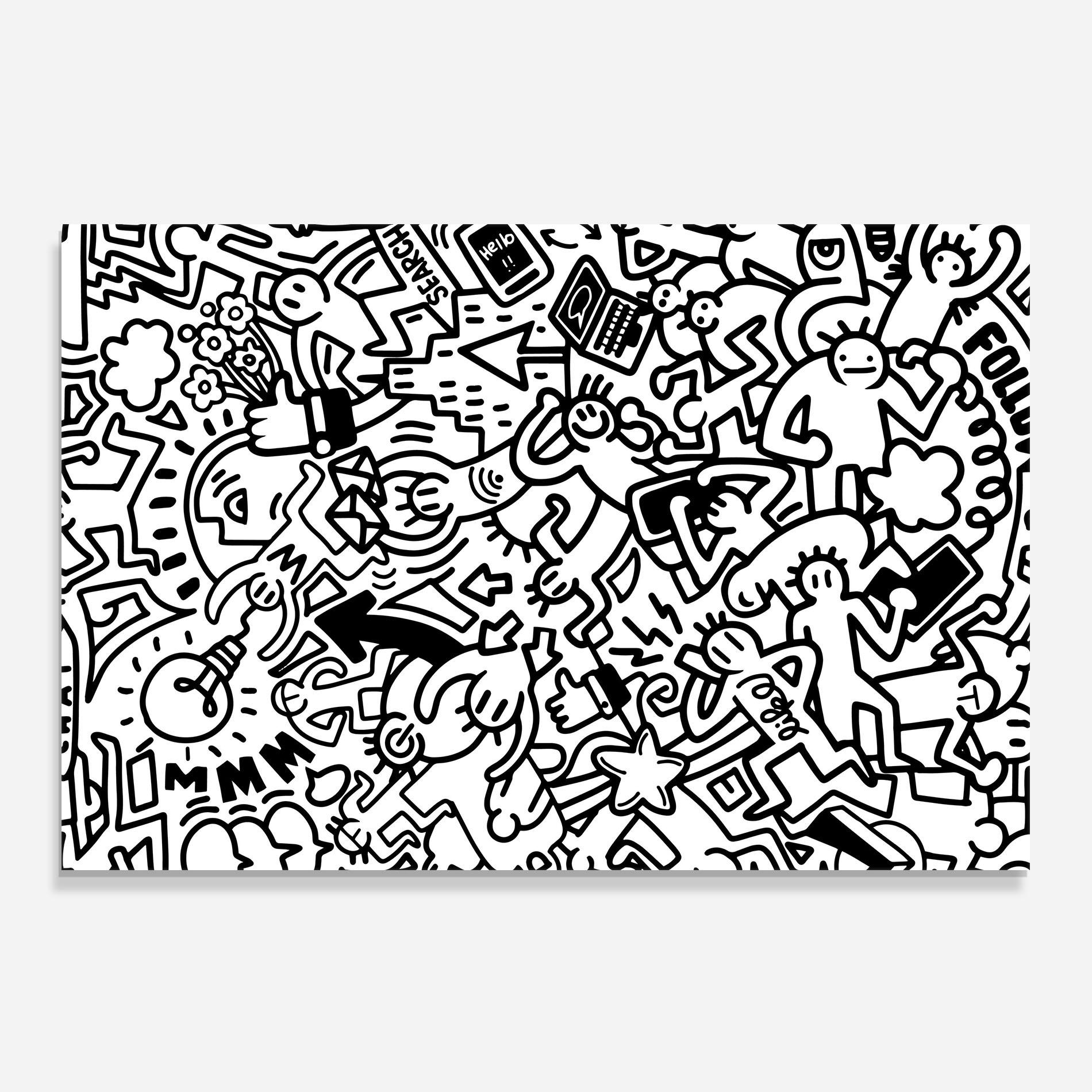 Küchenrückwand Glas Follow Like Graffiti mockup 0