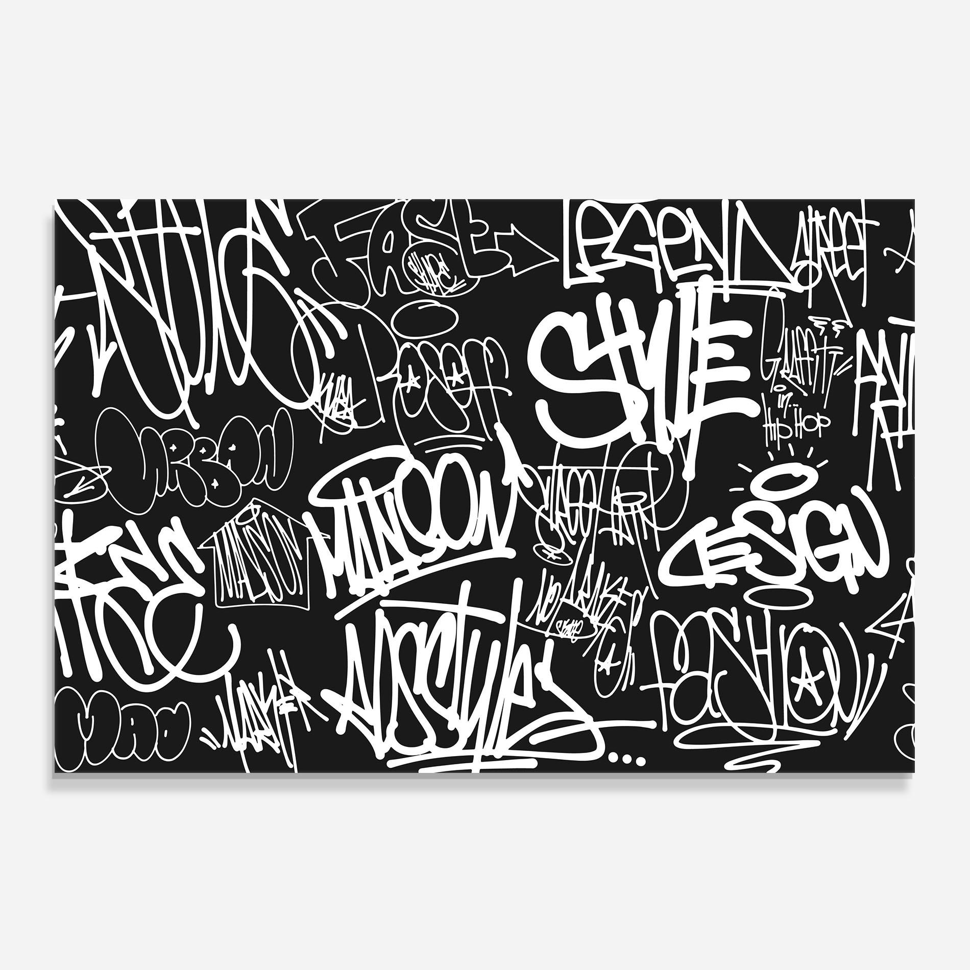 Küchenrückwand Glas Graffiti Tags mockup 0