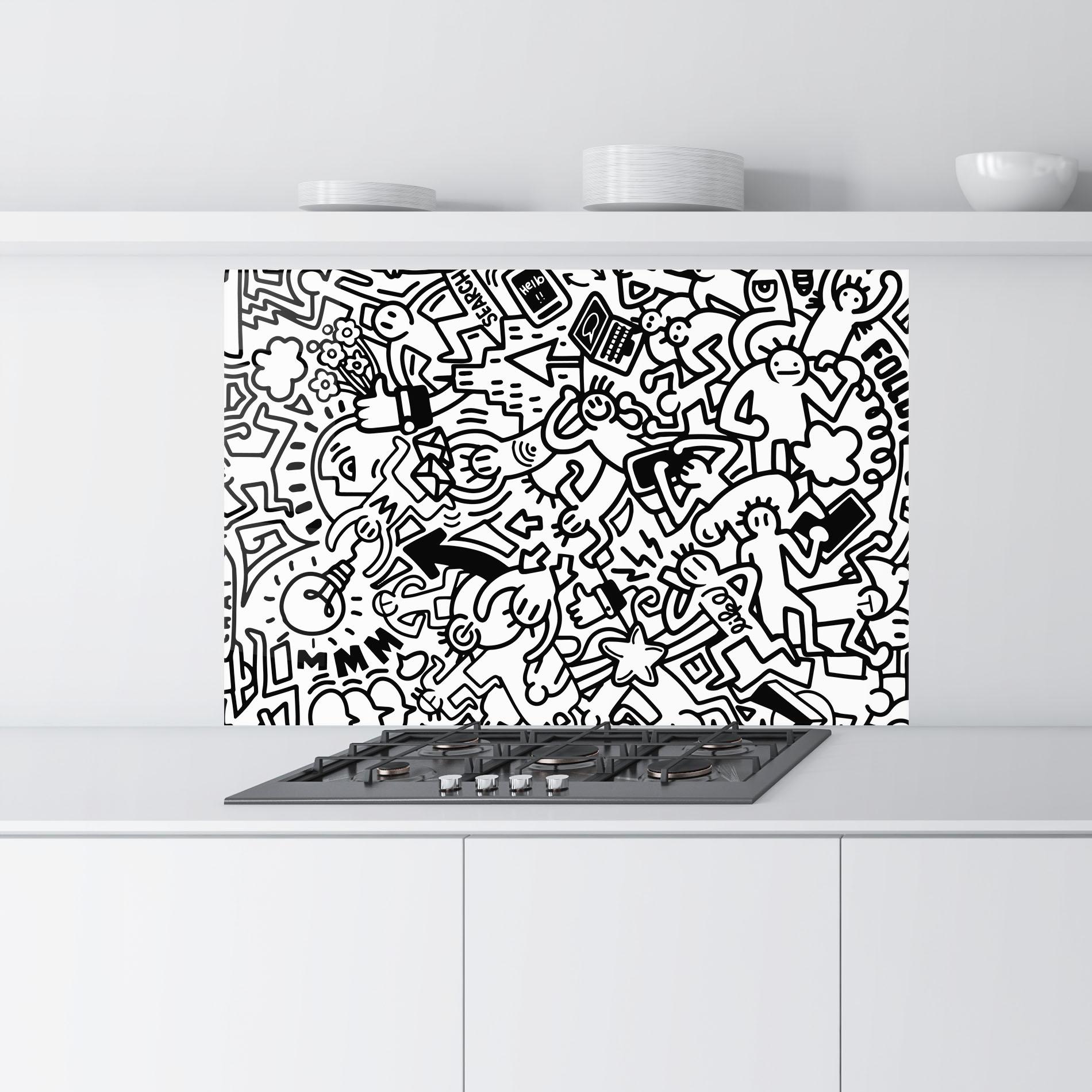 Küchenrückwand Glas Follow Like Graffiti mockup 9