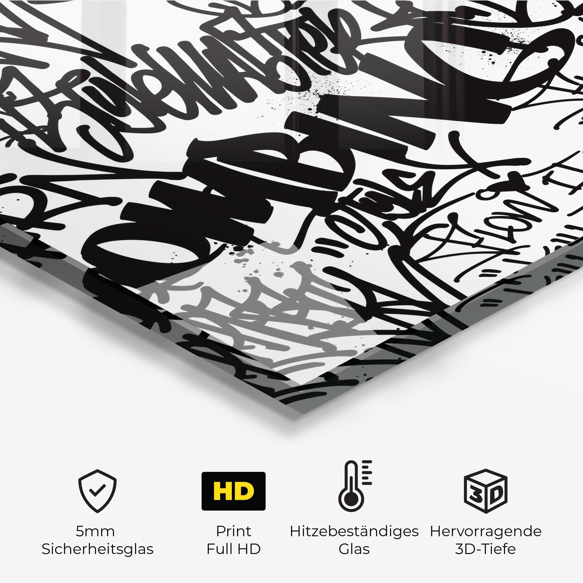 Küchenrückwand Glas Black Tags mockup 2