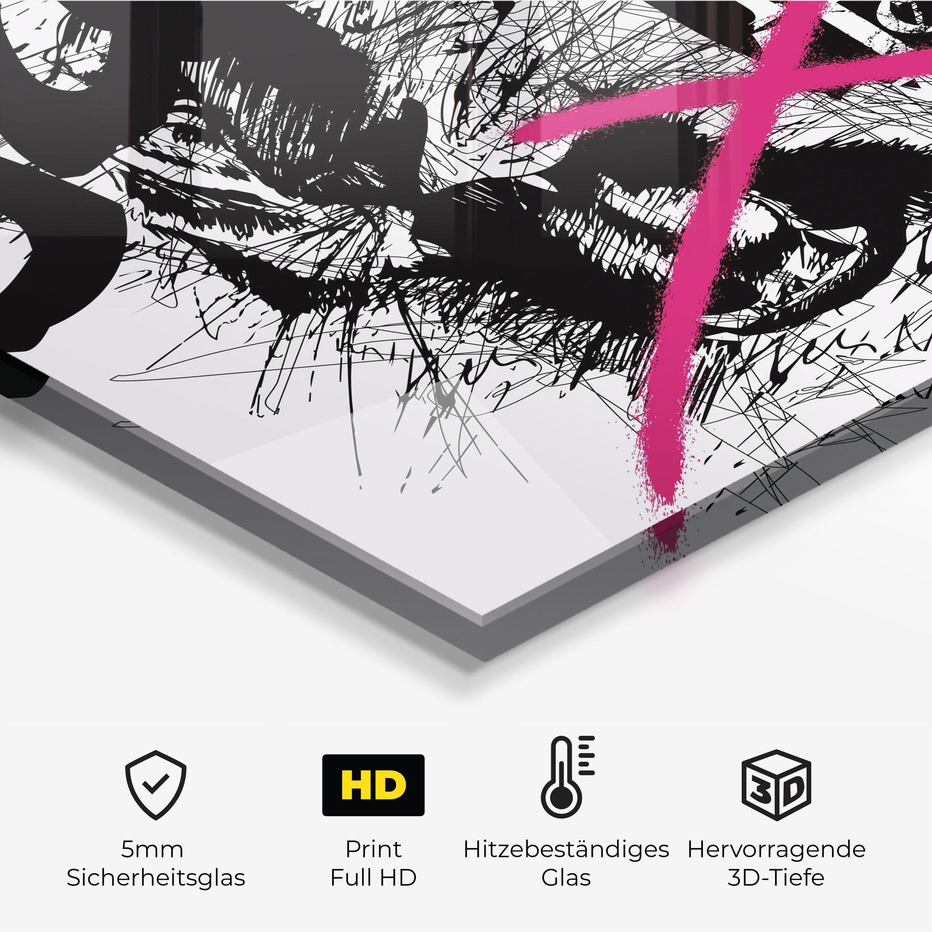 Küchenrückwand Glas Born Free Graffiti mockup 2