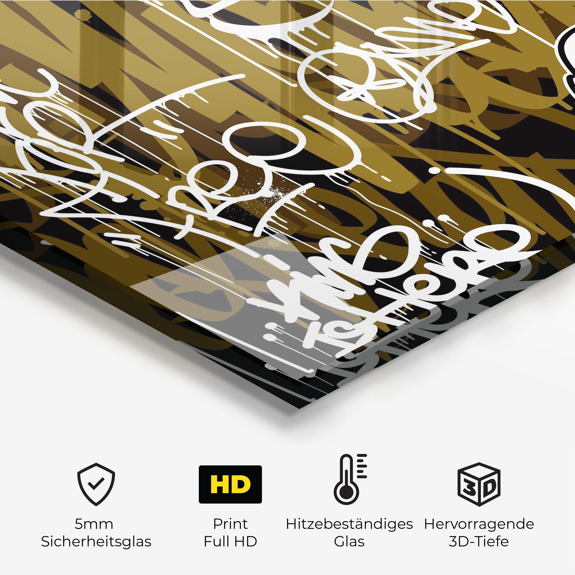 Küchenrückwand Glas Cool Graffiti mockup 2