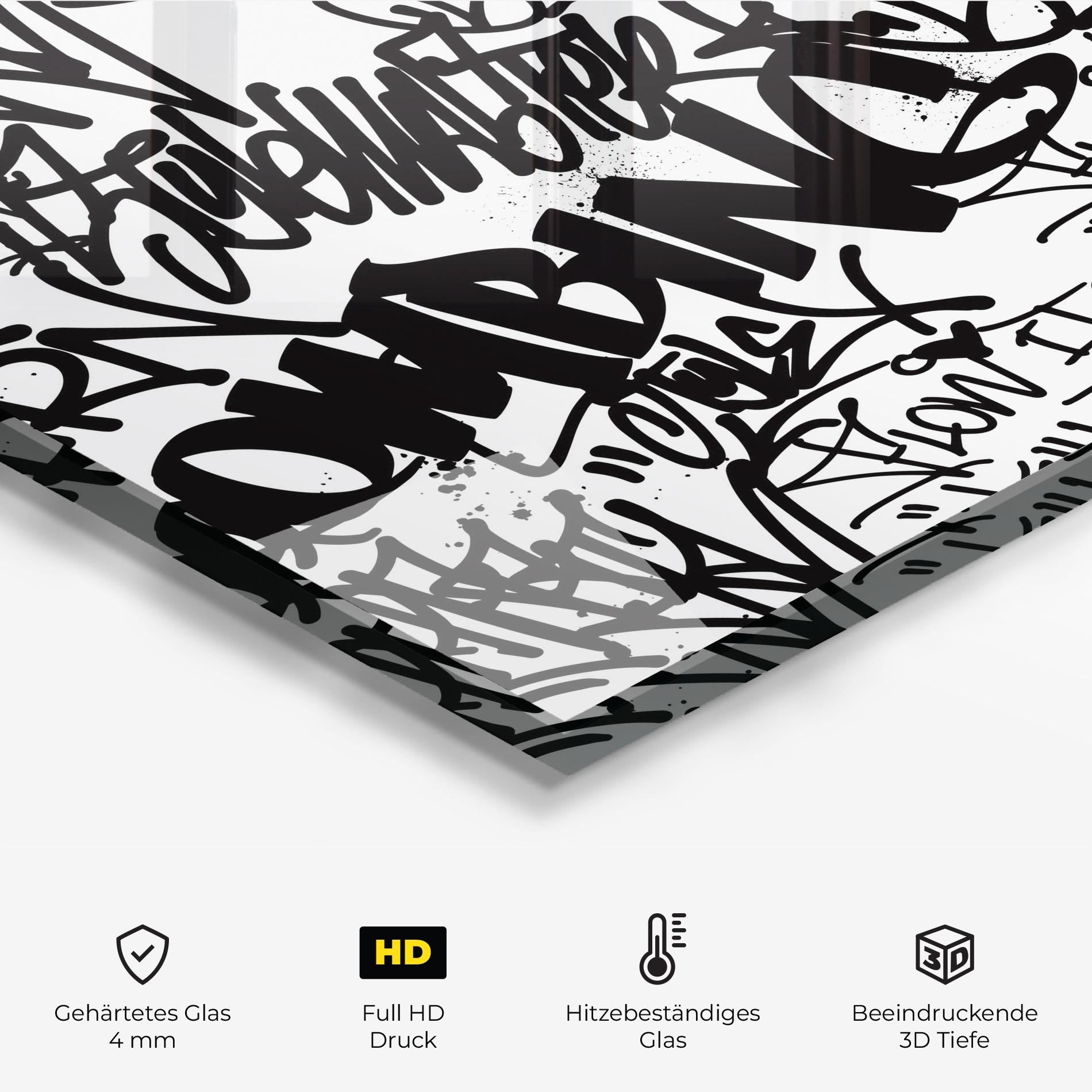 Küchenrückwand Glas Black Tags mockup 2