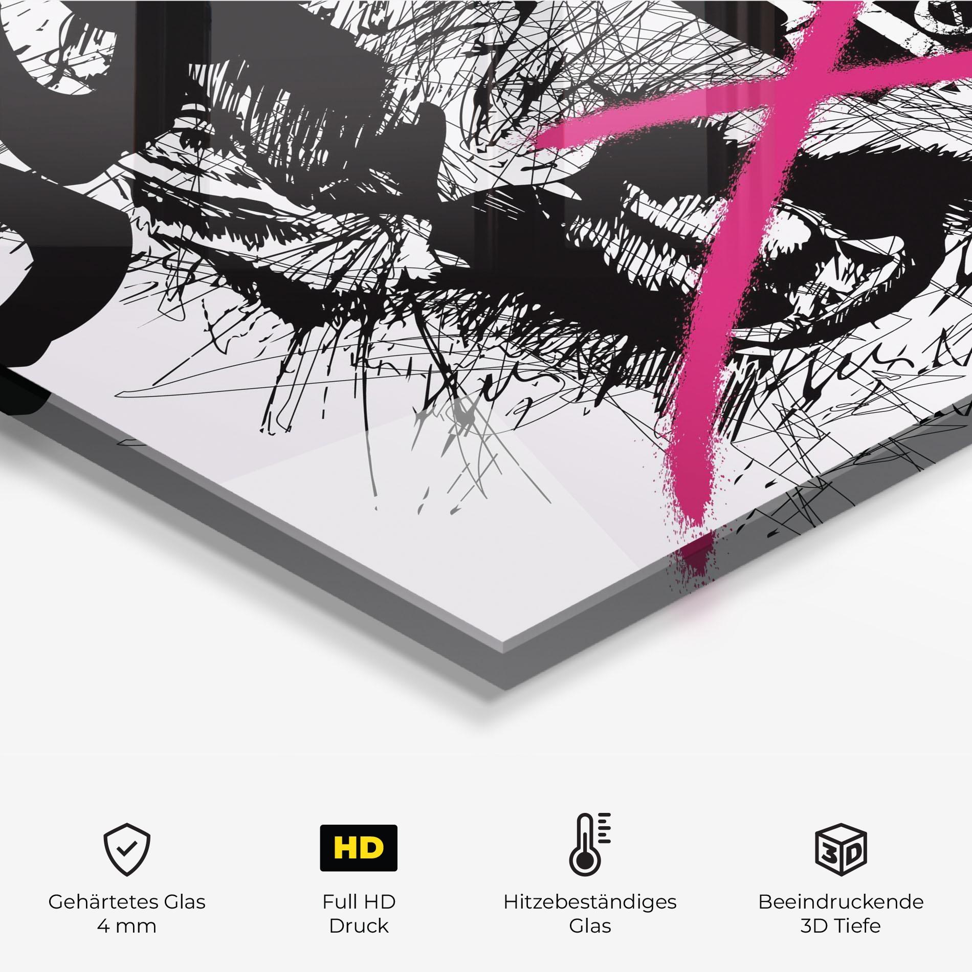 Küchenrückwand Glas Born Free Graffiti mockup 2