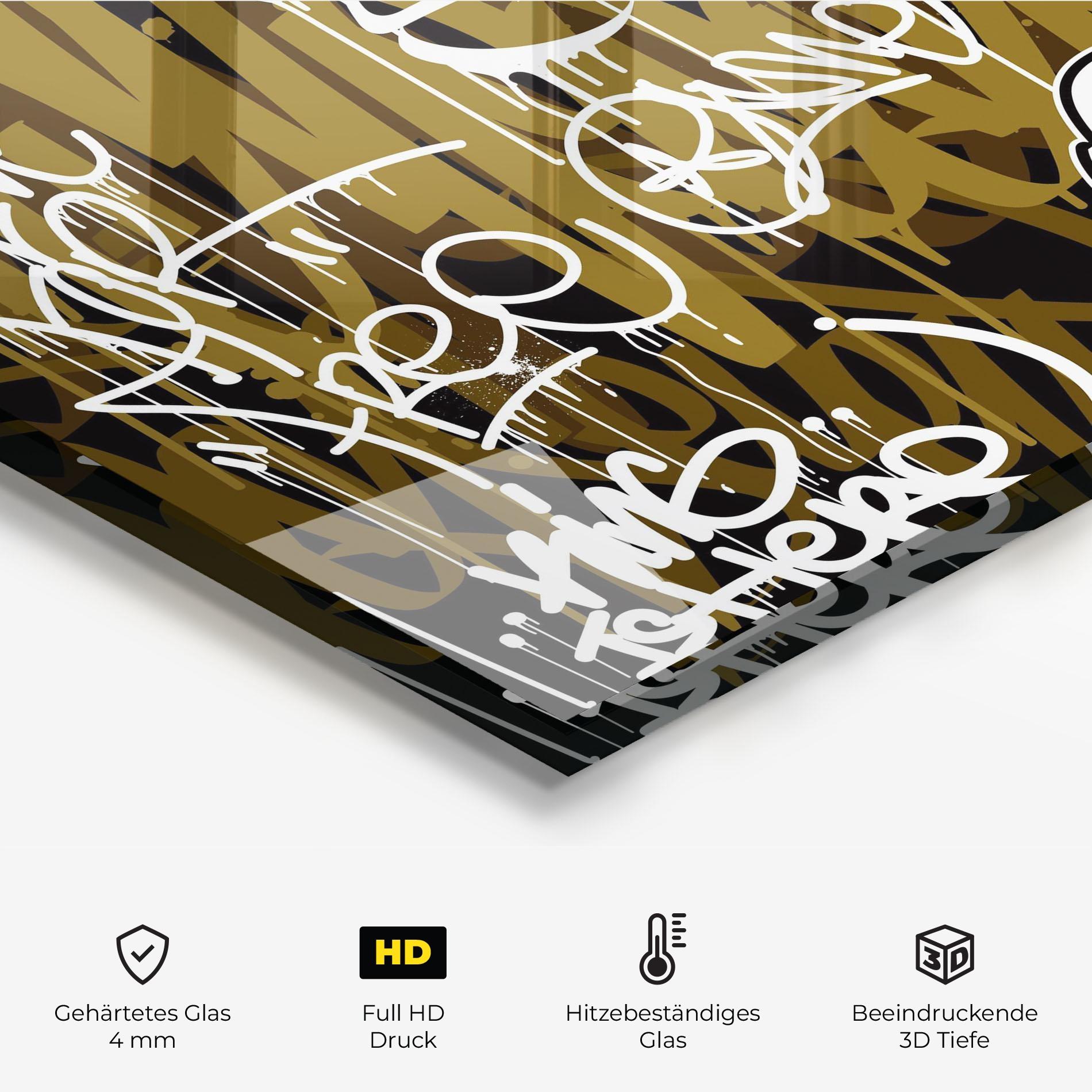 Küchenrückwand Glas Cool Graffiti mockup 2