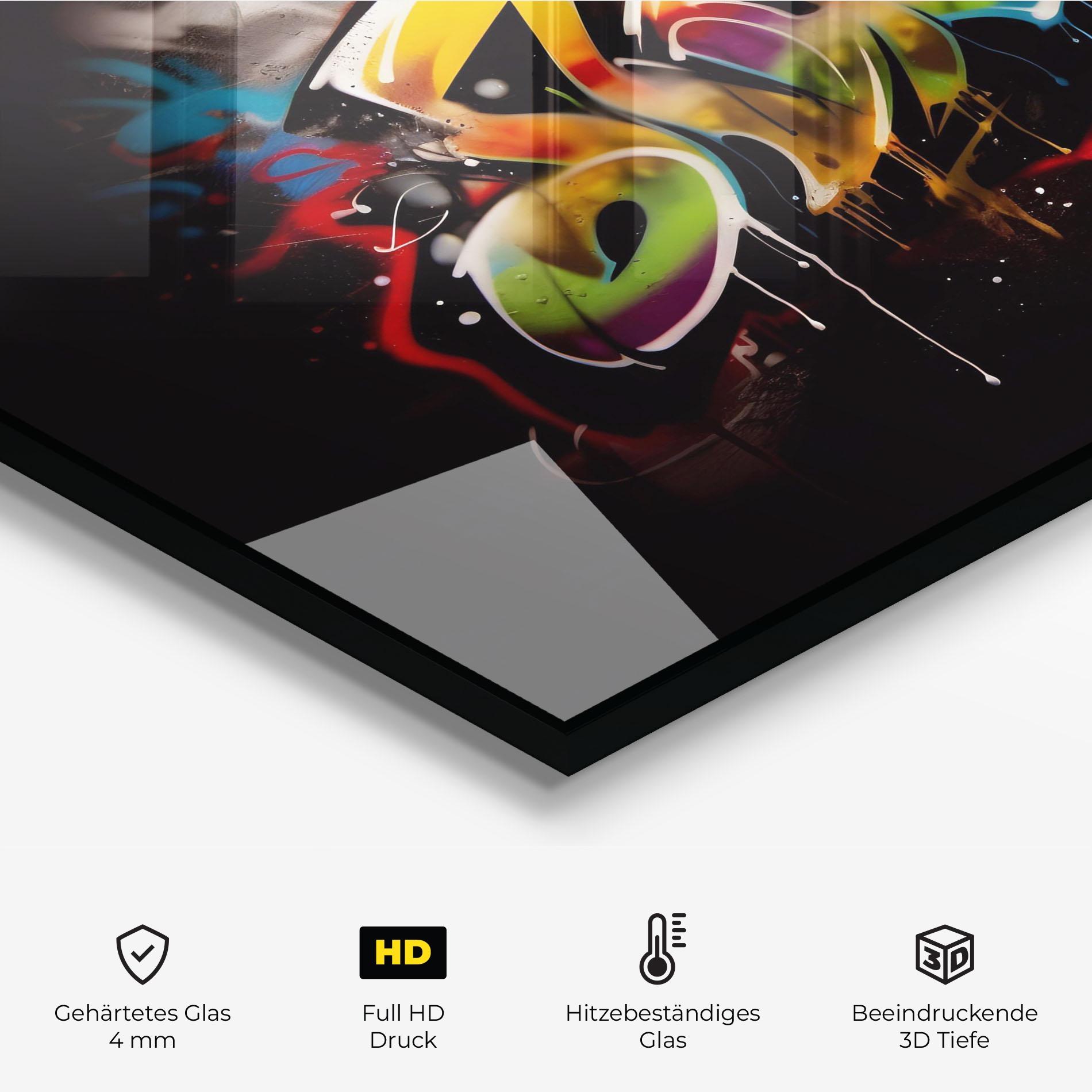 Küchenrückwand Glas Graffiti Style Wall mockup 2