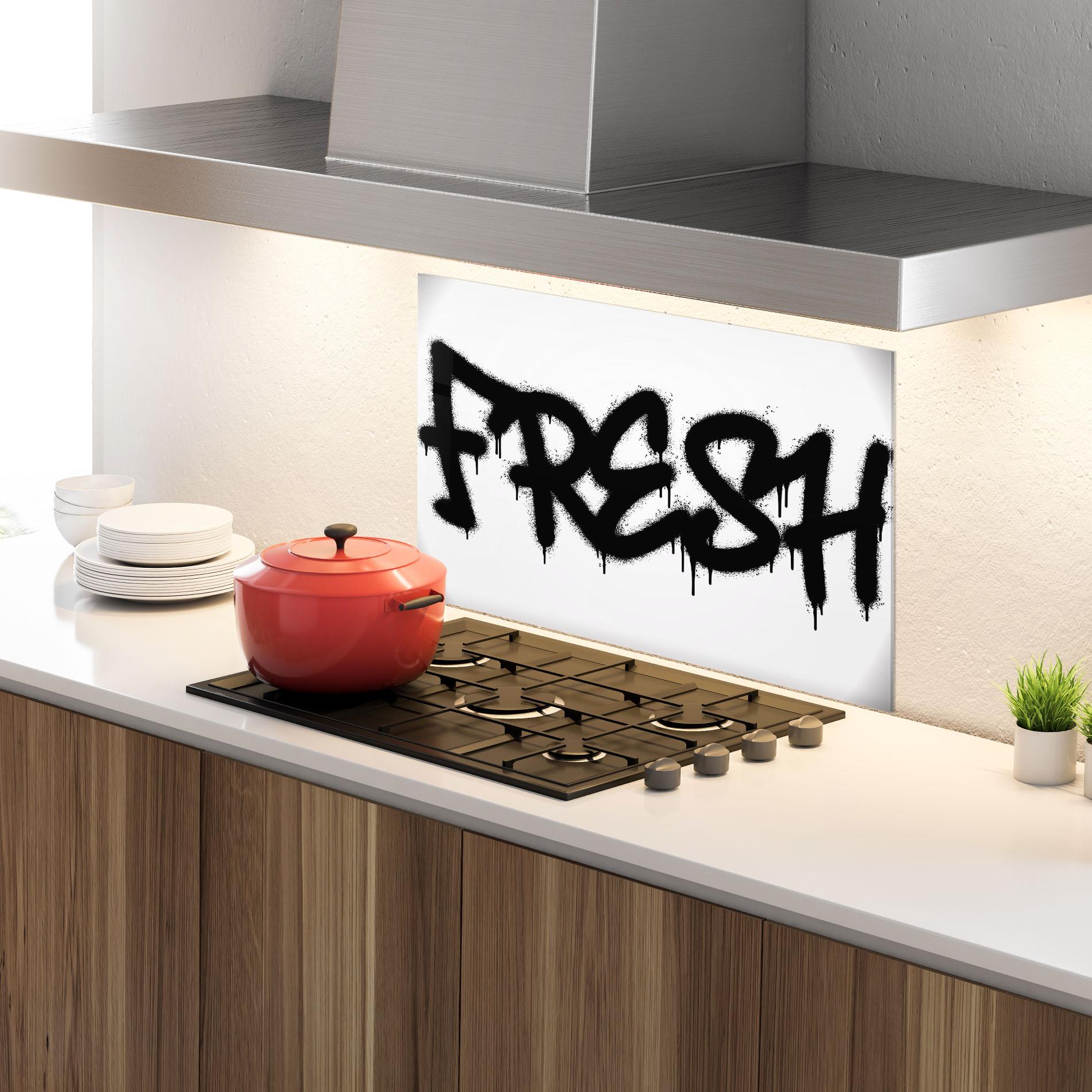 Küchenrückwand Glas Fresh Spray mockup 4
