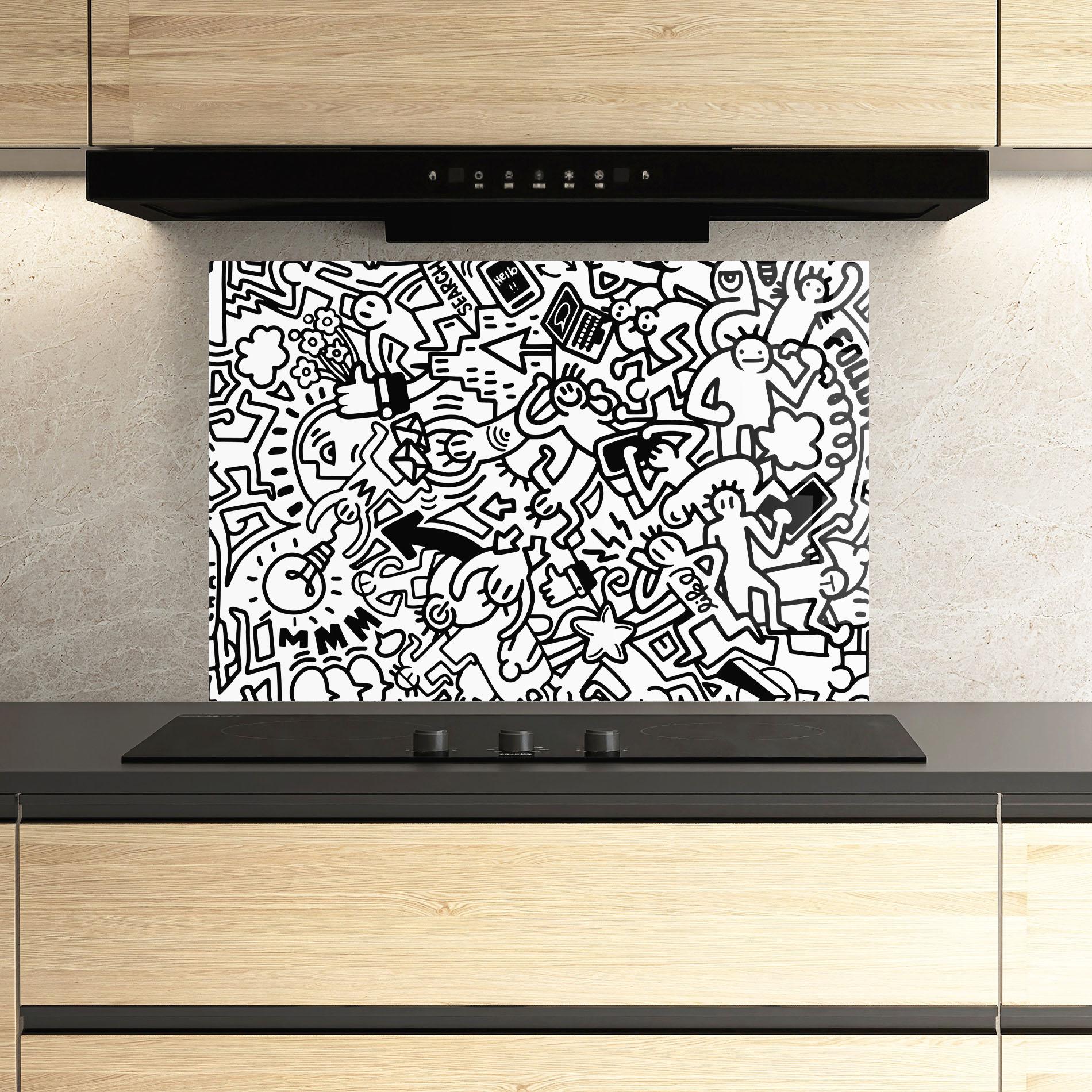 Küchenrückwand Glas Follow Like Graffiti mockup 3
