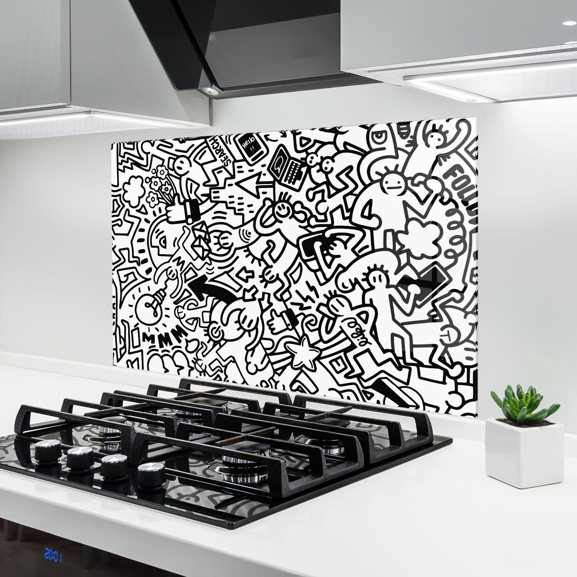 Küchenrückwand Glas Follow Like Graffiti mockup 6