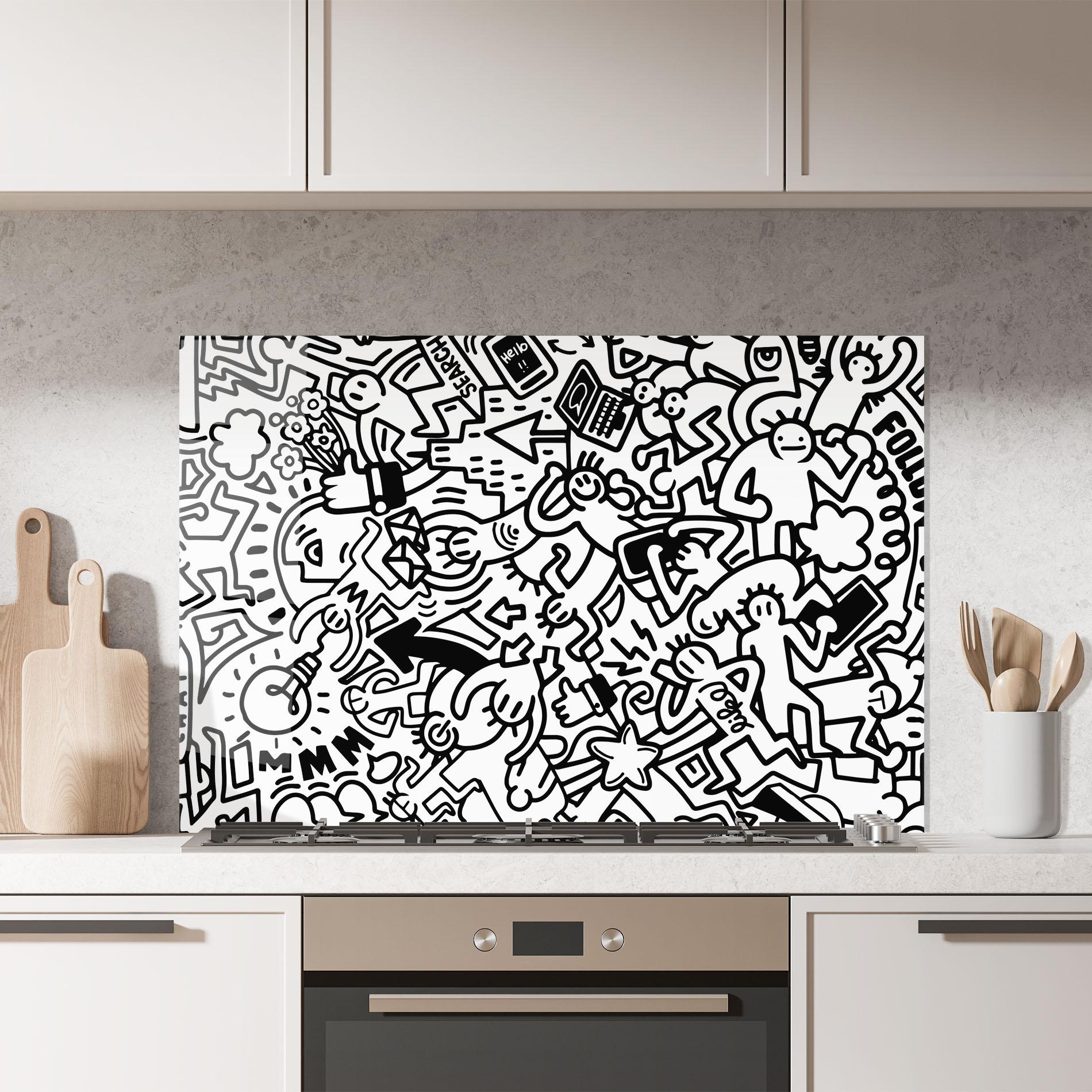 Küchenrückwand Glas Follow Like Graffiti mockup 7