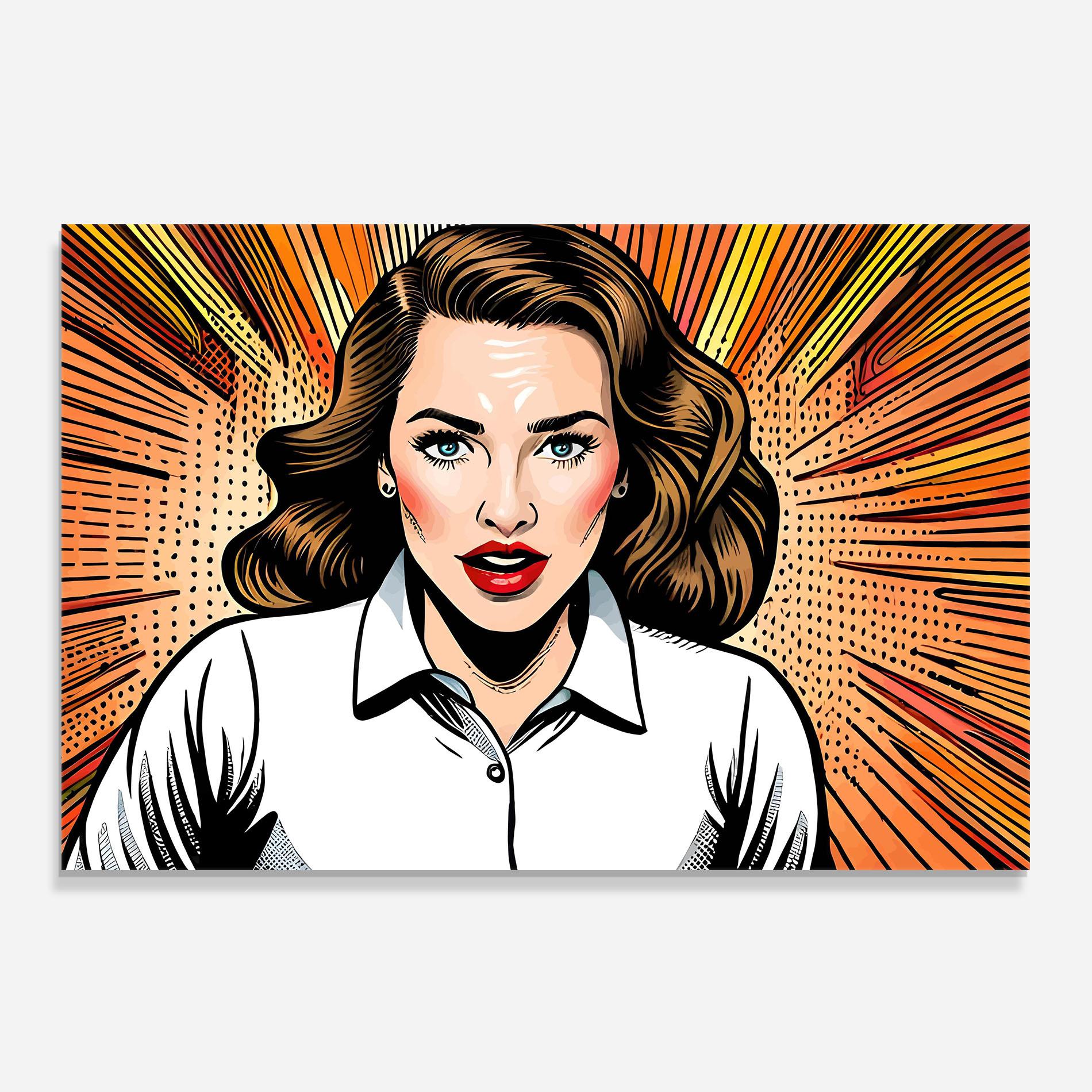 Küchenrückwand Glas Blue Eye Pop Art mockup 0