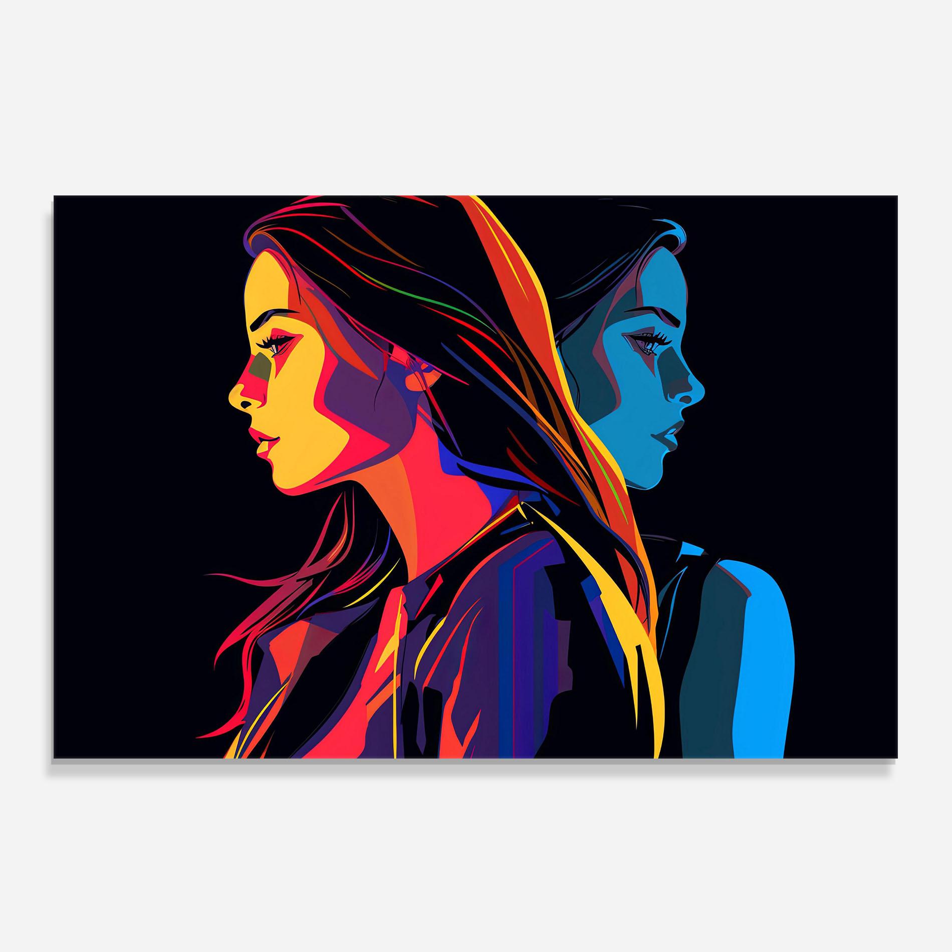 Küchenrückwand Glas Minimalist Pop Female mockup 0