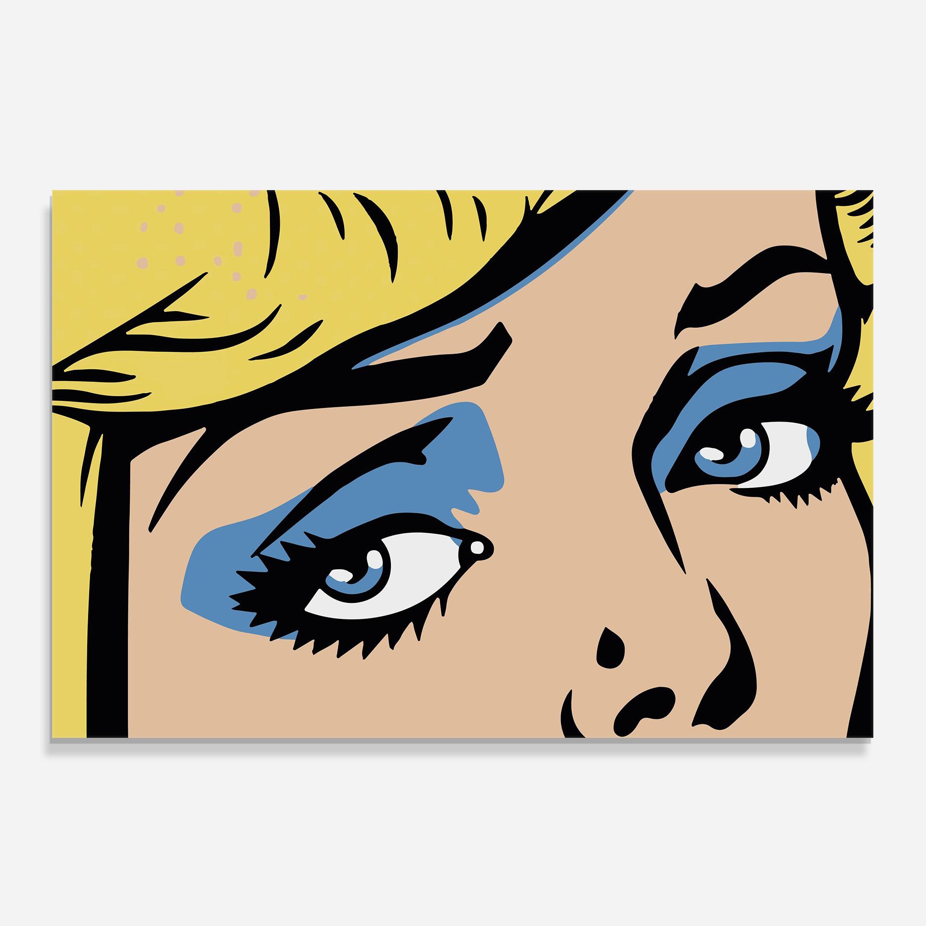 Küchenrückwand Glas Pop Blue Makeup mockup 0